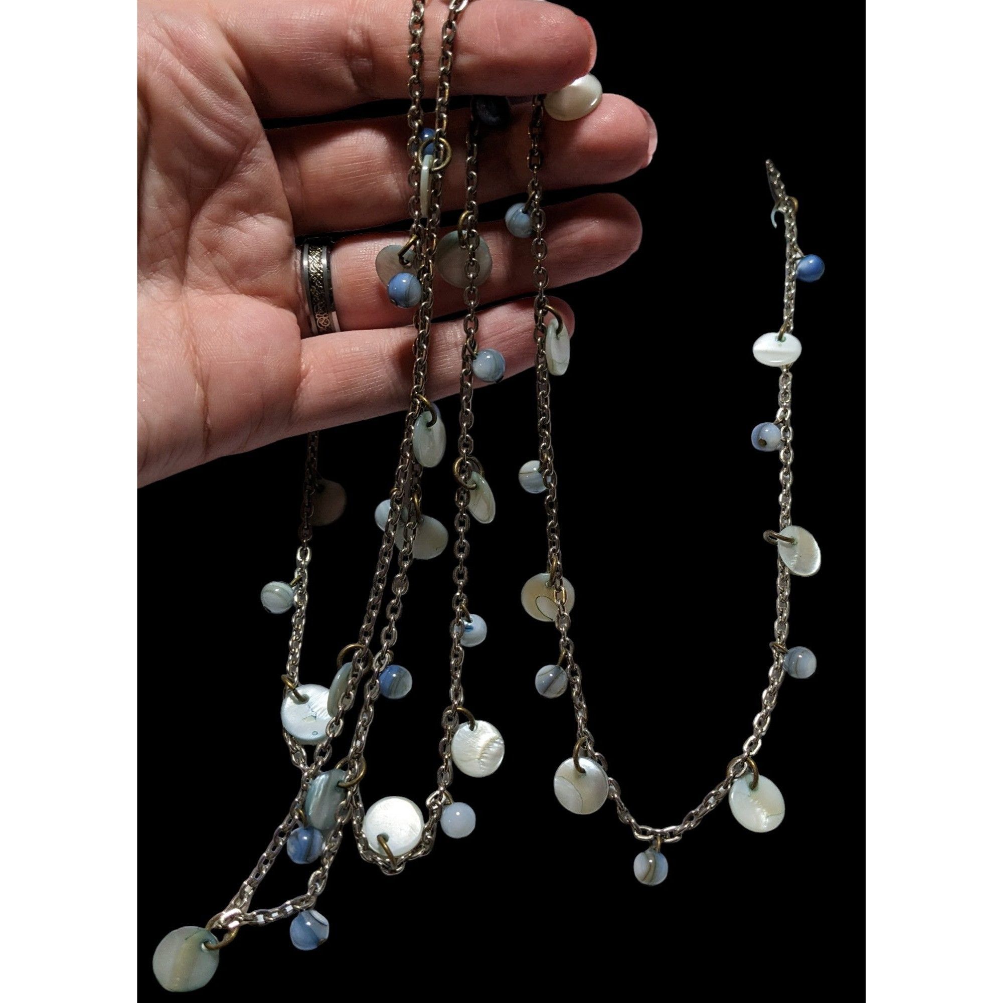 Other Beachy Blue Shell Beaded Opera Necklace Size ONE SIZE - 2 Thumbnail