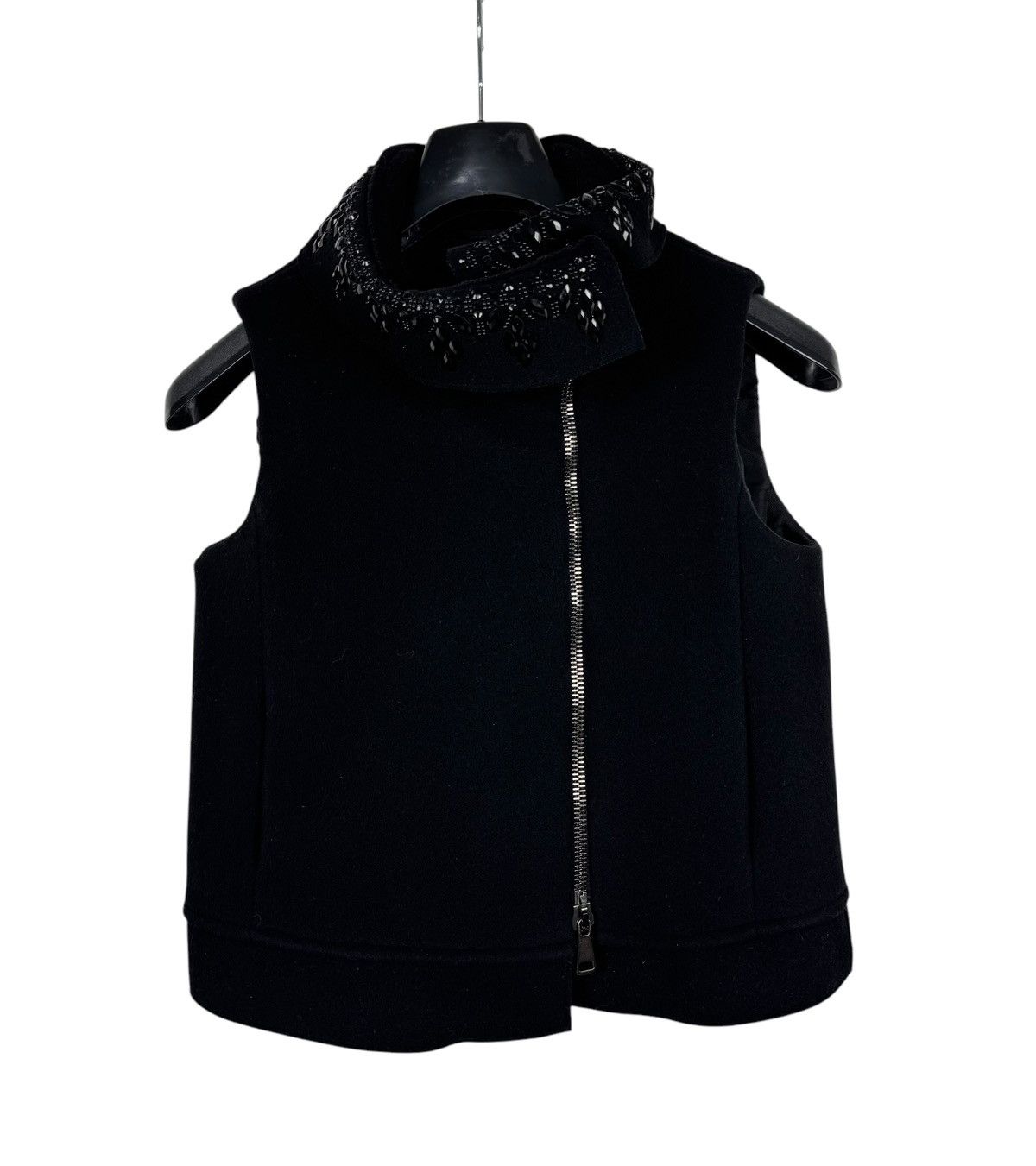 Emporio Armani Emporio Armani Full-Zip Vest Wool-Cotton Decorated Stones 40 Size S / US 4 / IT 40 - 12 Thumbnail