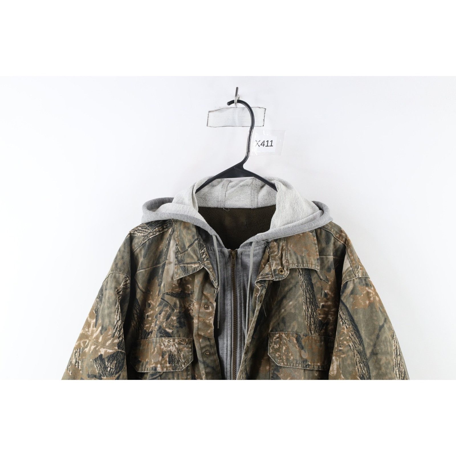 Vintage Vintage 90s Streetwear Faded Camouflage Hoodie Shirt Jacket Size US XL / EU 56 / 4 - 2 Thumbnail