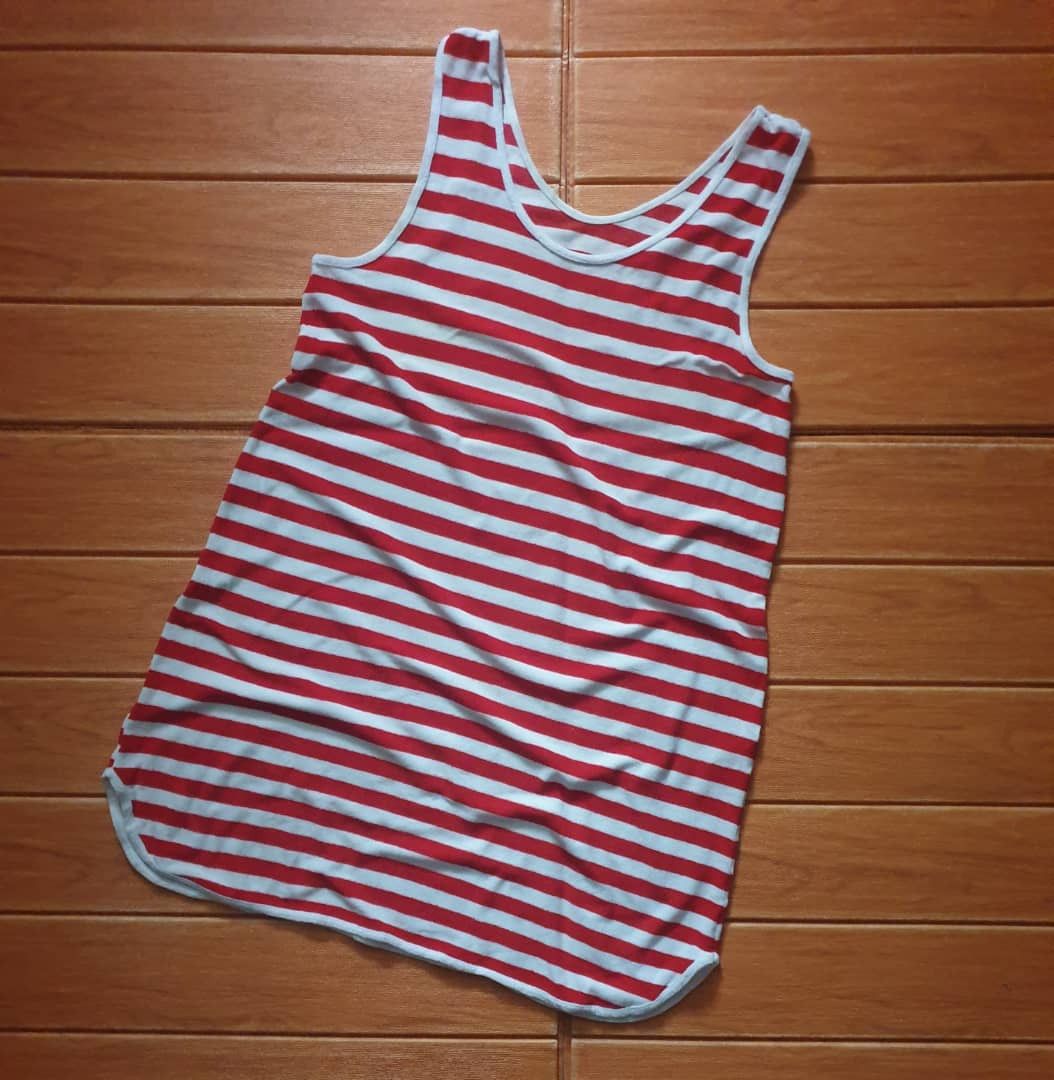 Japanese Brand Unbrand Stripe red white shirt Size L / US 10 / IT 46 - 1 Thumbnail