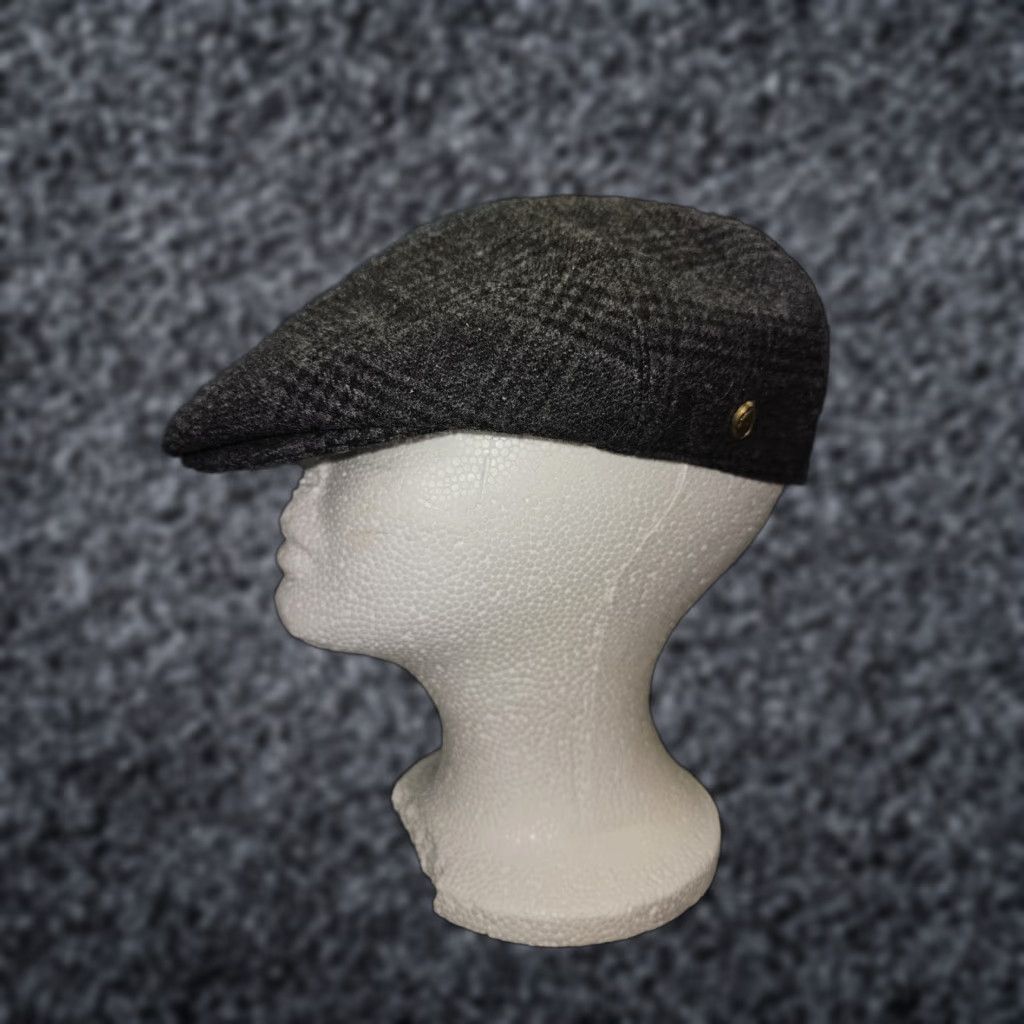 Vintage VINTAGE Epoch Hats Co. Gray Plaid 100% Wool 8 Panels Newsboy Flat Cap Hat Mens Sz Large Wool Tweed Lined Classic City 90s? Size ONE SIZE - 1 Thumbnail