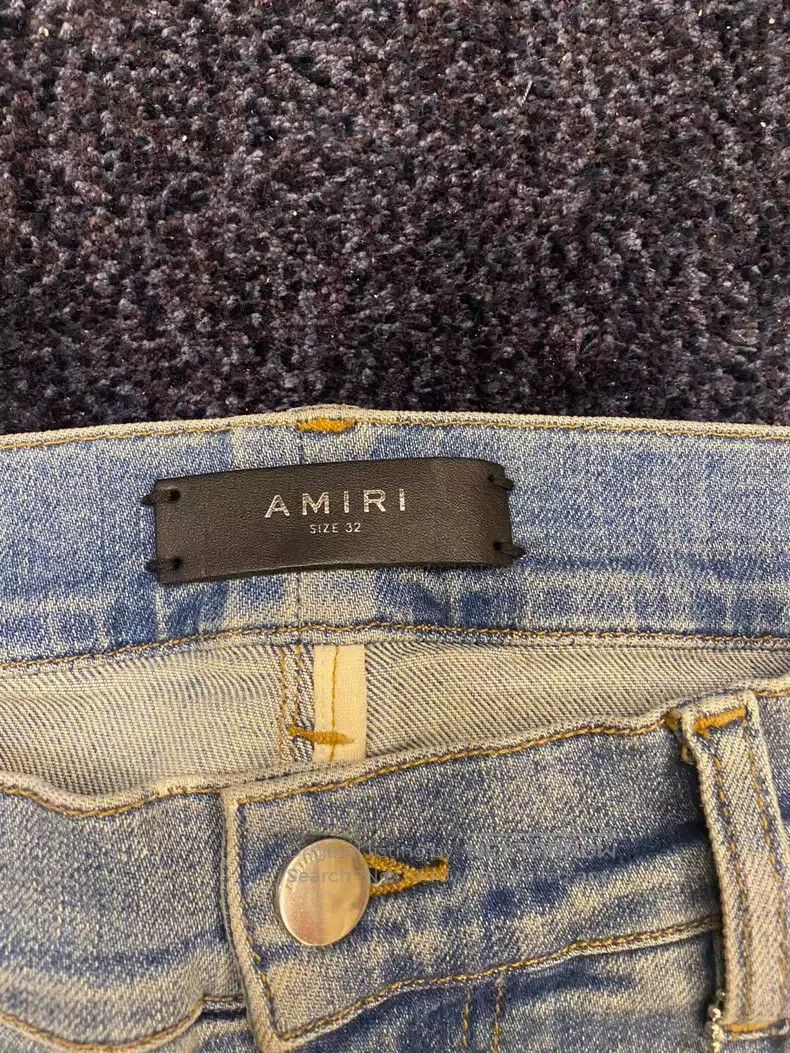 Amiri Amiri Classic Splattered Blue Diamond Bottom Jeans Size 32 Size US 32 / EU 48 - 4 Thumbnail