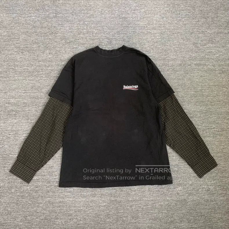 Balenciaga Balenciaga Black Cola Fake Two-Piece Long Sleeve Size US M / EU 48-50 / 2 - 1 Thumbnail