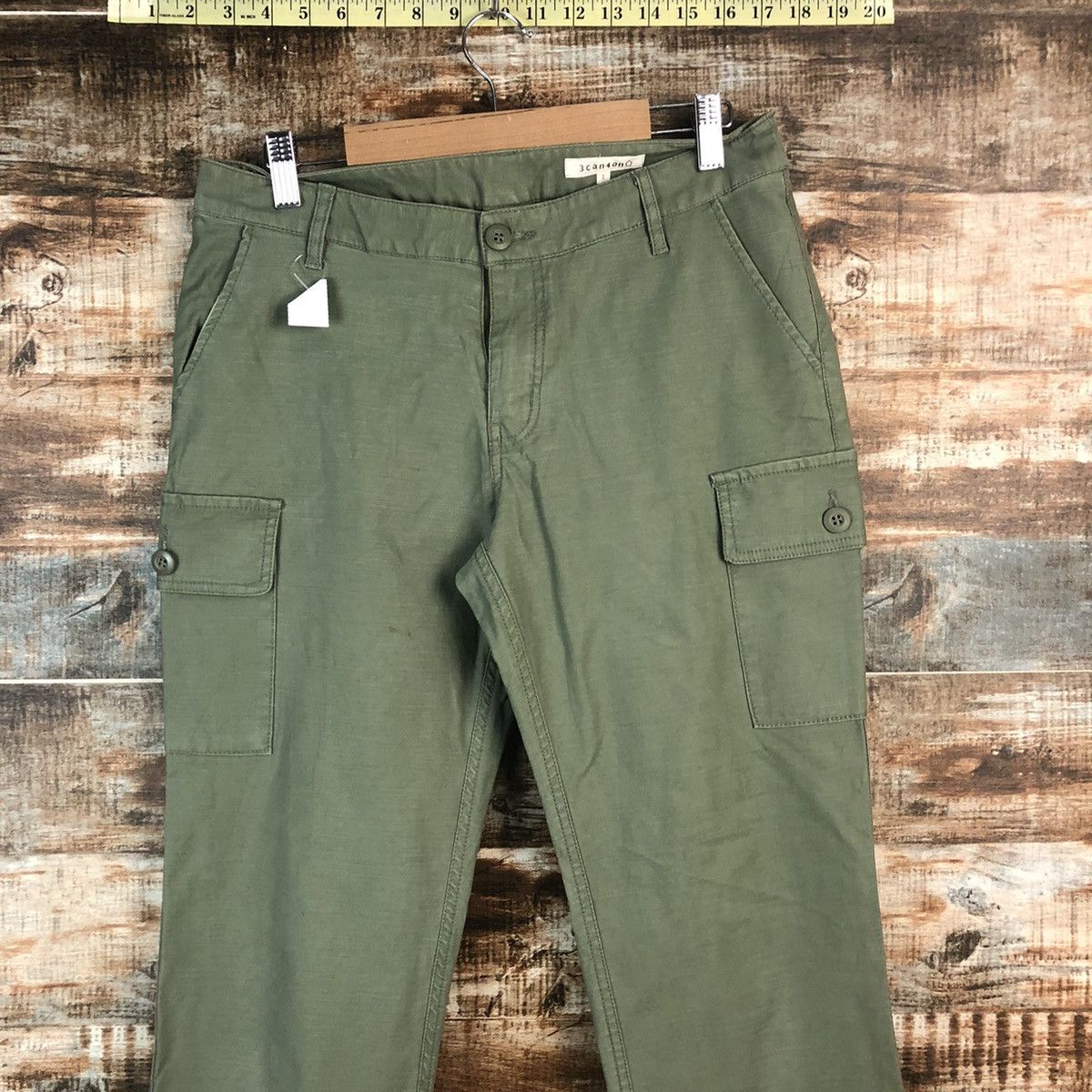 Japanese Brand DL 3Can 4 On Green Cargo Multipocket Pants #C665 Size US 29 - 4 Thumbnail
