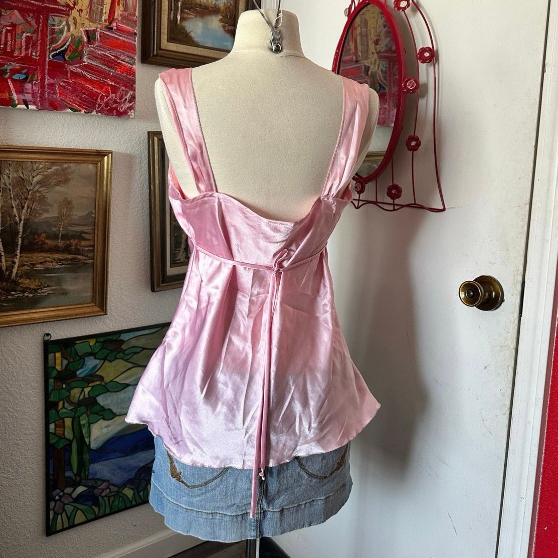 Other fashion bug silky pink babydoll tank top vintage rare Size M / US 6-8 / IT 42-44 - 3 Thumbnail