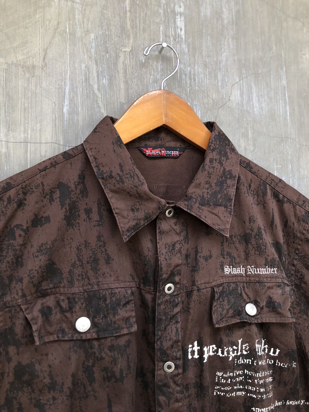 If Six Was Nine × Japanese Brand × Le Grande Bleu (L.G.B.) Y2K Slash Number Poem Button Up Shirt Size US L / EU 52-54 / 3 - 3 Thumbnail