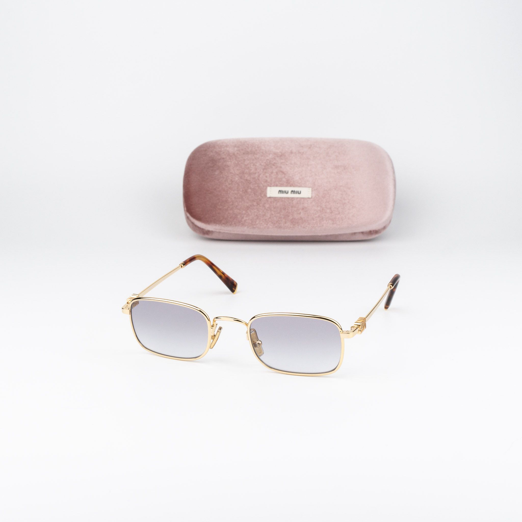 Miu Miu Women Sunglasses Gold Gradient Grey Oval MUA54S 5AK04O NEW AUTHENTIC MIU MIU MU 54ZS 5AK30C Gold Grey Gradient Lens Oval Women  main image 3
