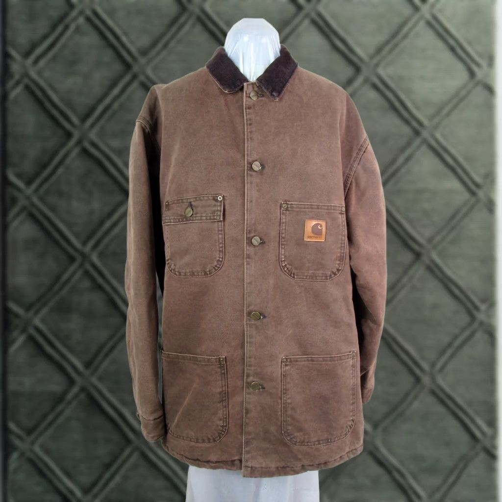Carhartt VINTAGE Carhartt Jacket Chore Coat Men 2XL Blanket-Lined Duck Brown Canvas J97 JACKET/COAT MID-LENGTH Work Coat Regular Mens Brown 2XL Size US XXL / EU 58 / 5 - 1 Thumbnail