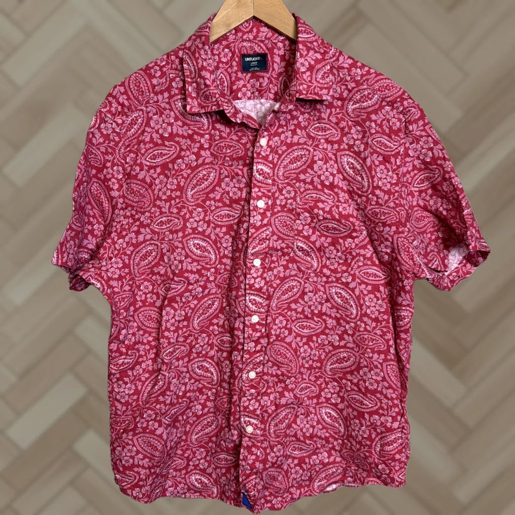 UNTUCKit UNTUCKit Shirt Mens L Paisley Linen Button Up Casual Preppy Size US L / EU 52-54 / 3 - 1 Thumbnail