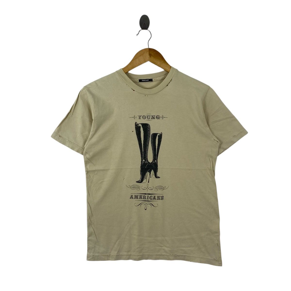 Japanese Brand The Cast NYC Punk Graphic Tee S distressed Thrashed Cream Size US S / EU 44-46 / 1 - 1 Thumbnail
