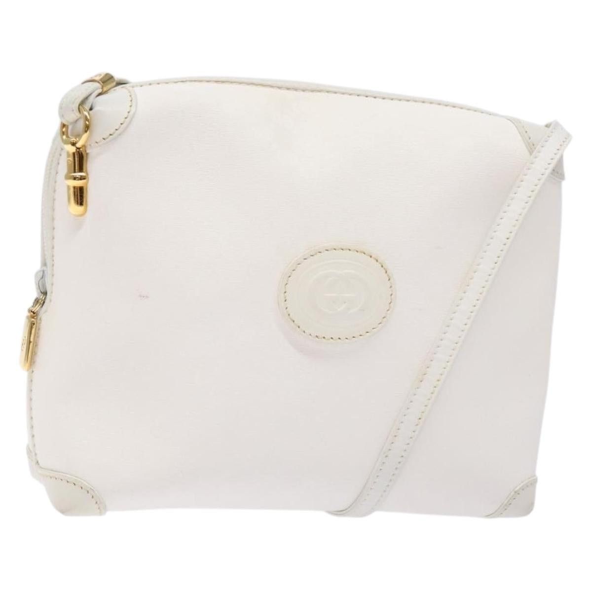 GUCCI Micro GG Supreme Shoulder Bag Pvc White Gold 007 115
