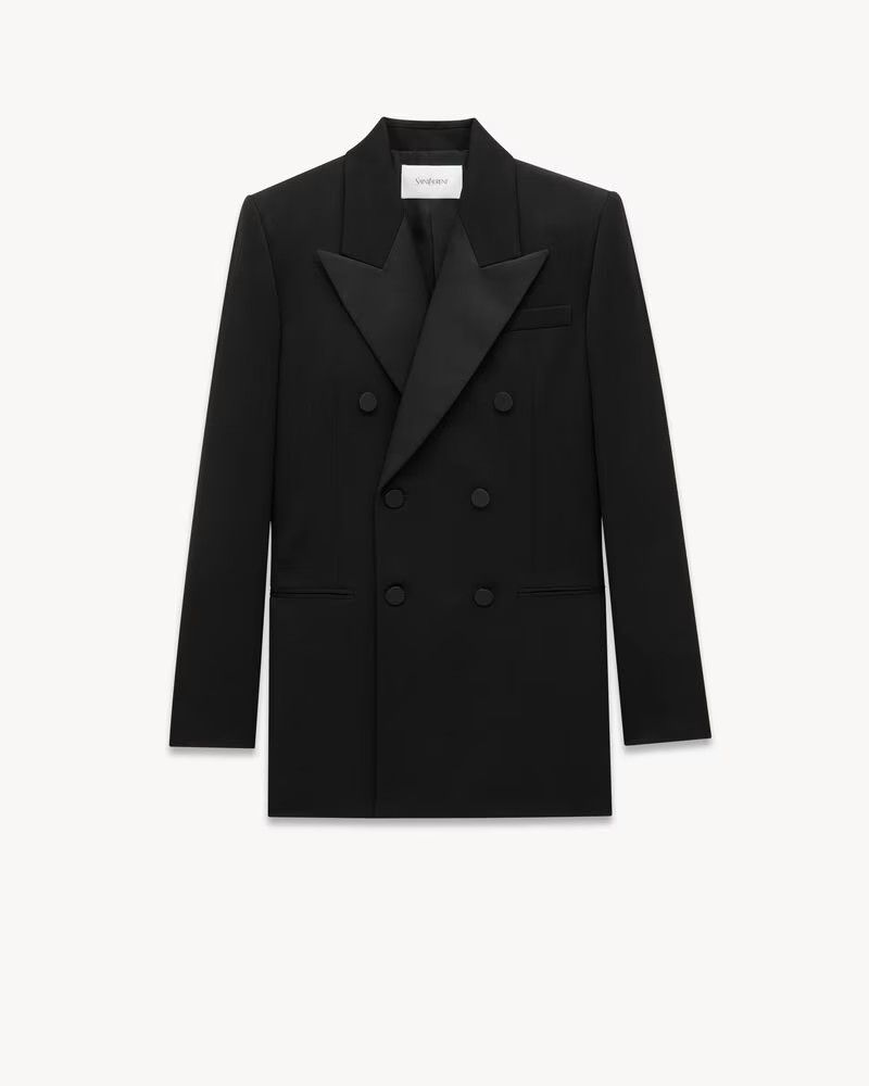 Saint Laurent Paris o1bcso1str1224 Double Breasted Jacket in Black Size XL / US 12-14 / IT 48-50 - 1 Thumbnail