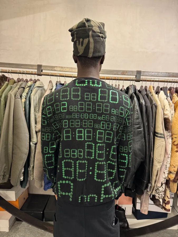 Moschino 2010s Moschino Black & Green Alarm Number Sweater Size US M / EU 48-50 / 2 - 3 Thumbnail