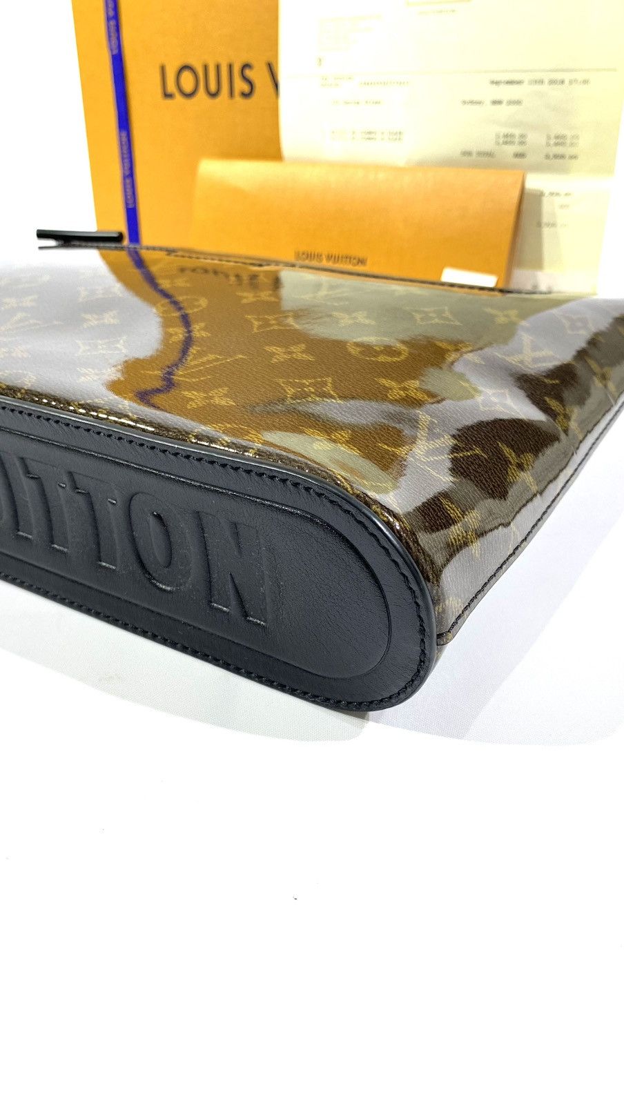 Louis Vuitton Louis Vuitton Kim Jones Pochette Brown Glaze Mono Clutch Bag Size ONE SIZE - 3 Thumbnail