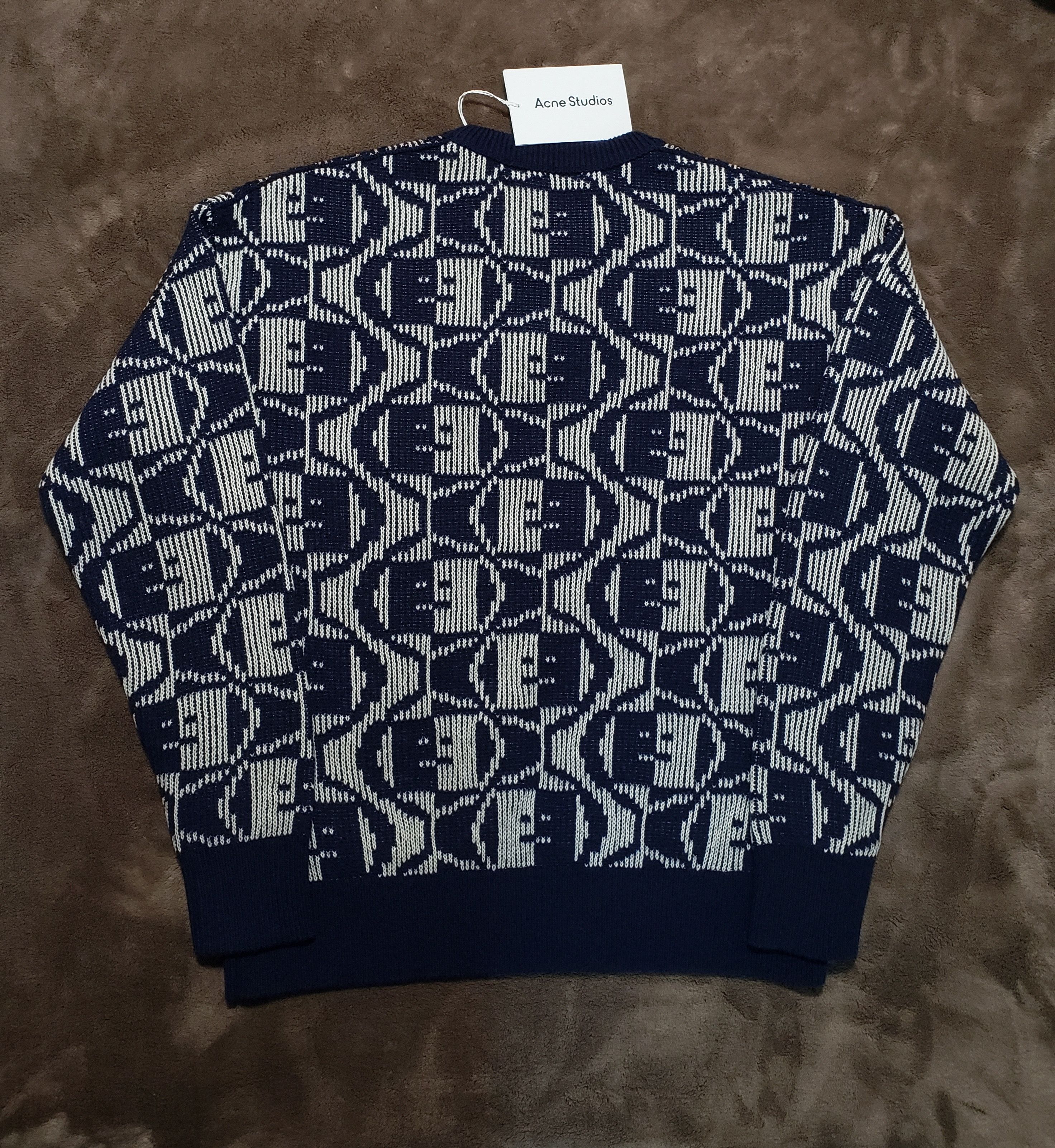 Acne Studios Jacquard Face Knit Crewneck Sweater Size US XS / EU 42 / 0 - 2 Thumbnail