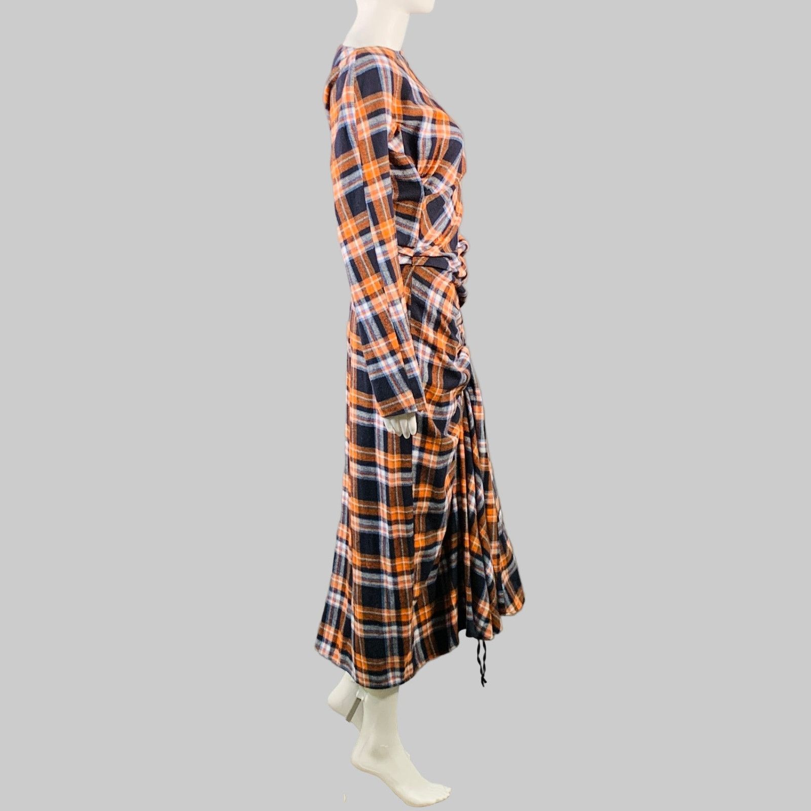 No. 21 N°21 Orange Black White Cotton Asymmetrical Maxi Dress Size S / US 4 / IT 40 - 5 Thumbnail