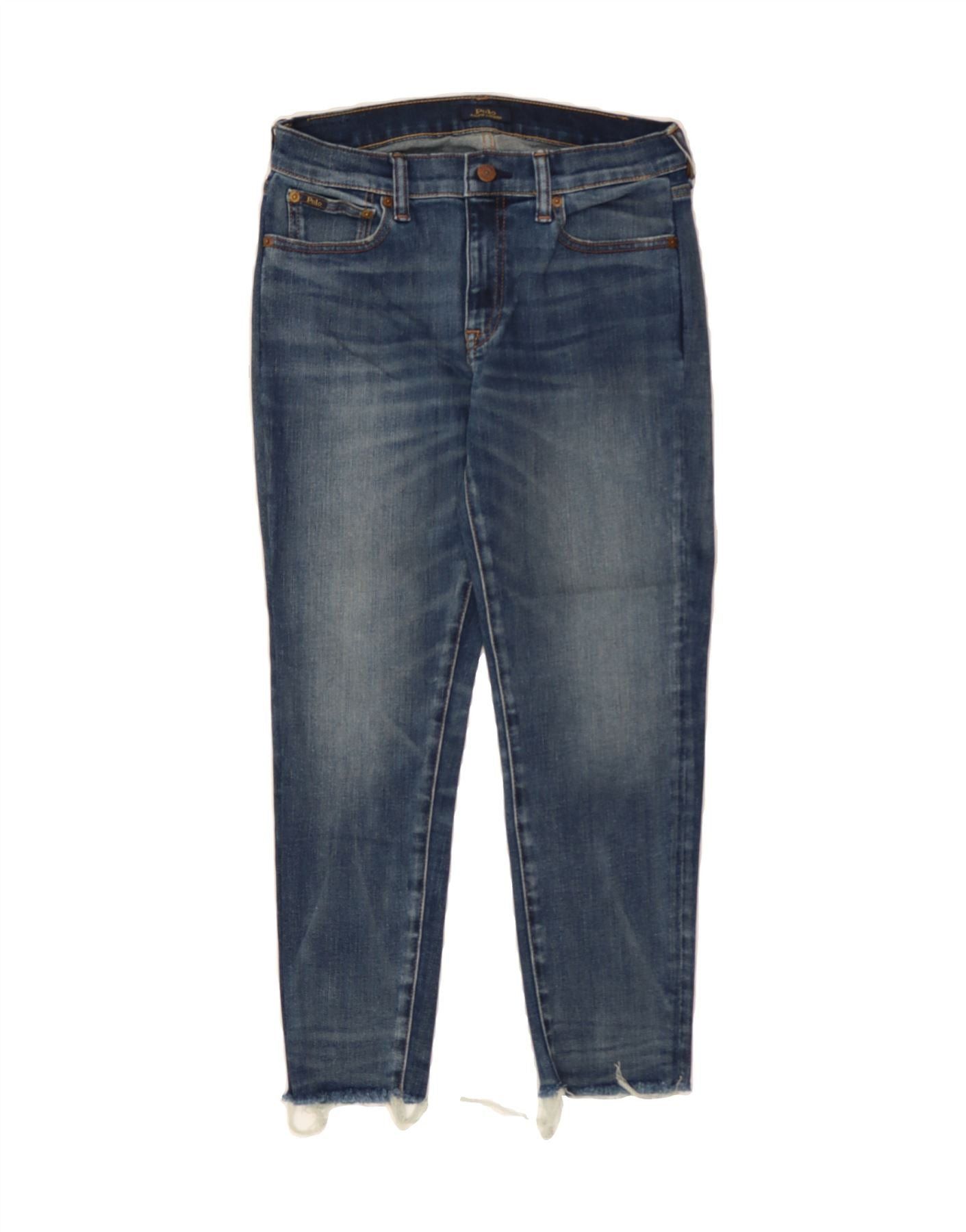 Polo Ralph Lauren Womens Crop Skinny Jeans W29 L26 Blue Cotton Size 42" / US 20 - 1 Thumbnail