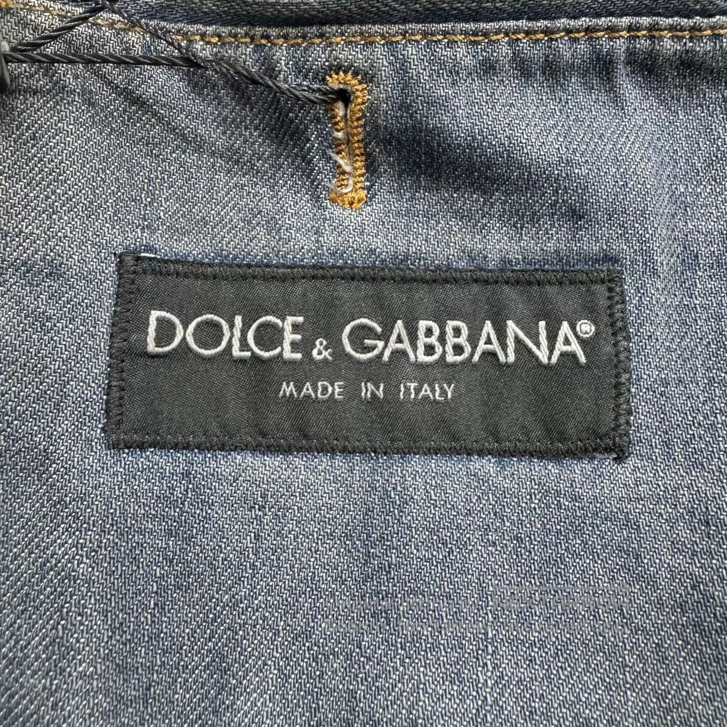 Dolce & Gabbana DG Distressed Denim Blazer. Size US S / EU 44-46 / 1 - 2 Thumbnail