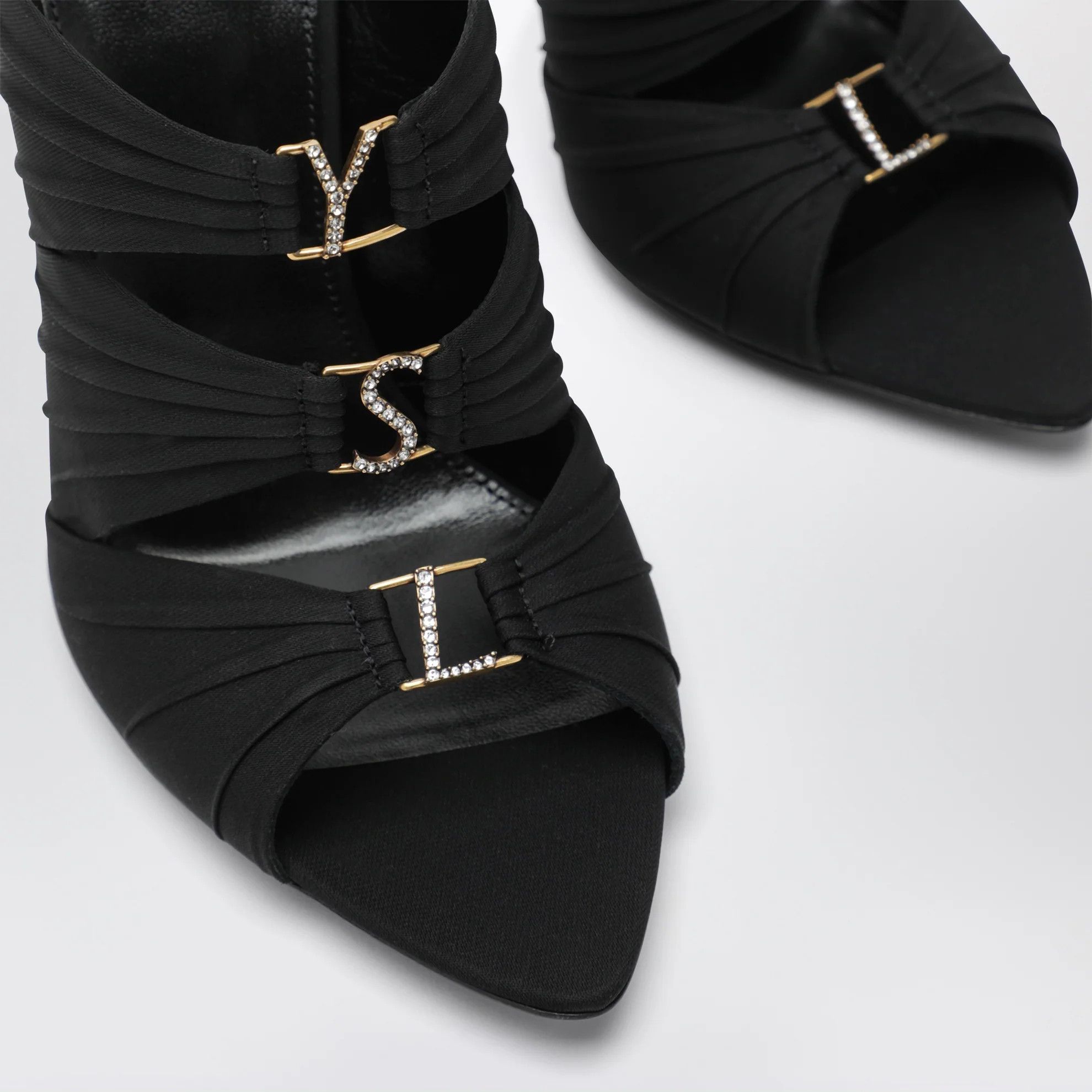 Saint Laurent Paris o1d2blof0526 Crepe Satin Mules in Black Size US 6.5 / IT 36.5 - 5 Thumbnail