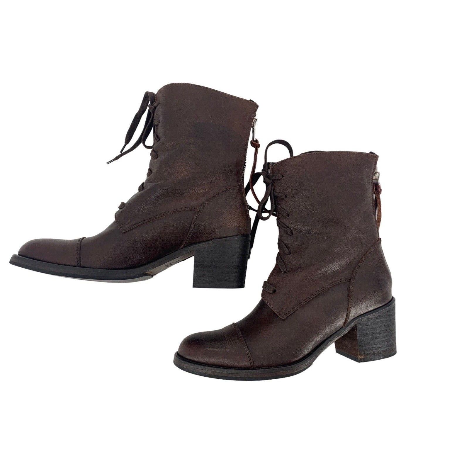 image of Canto De' Ricci Firenze Tie Boots Italy Leather 36 Eu 7 Us in Brown, Women's