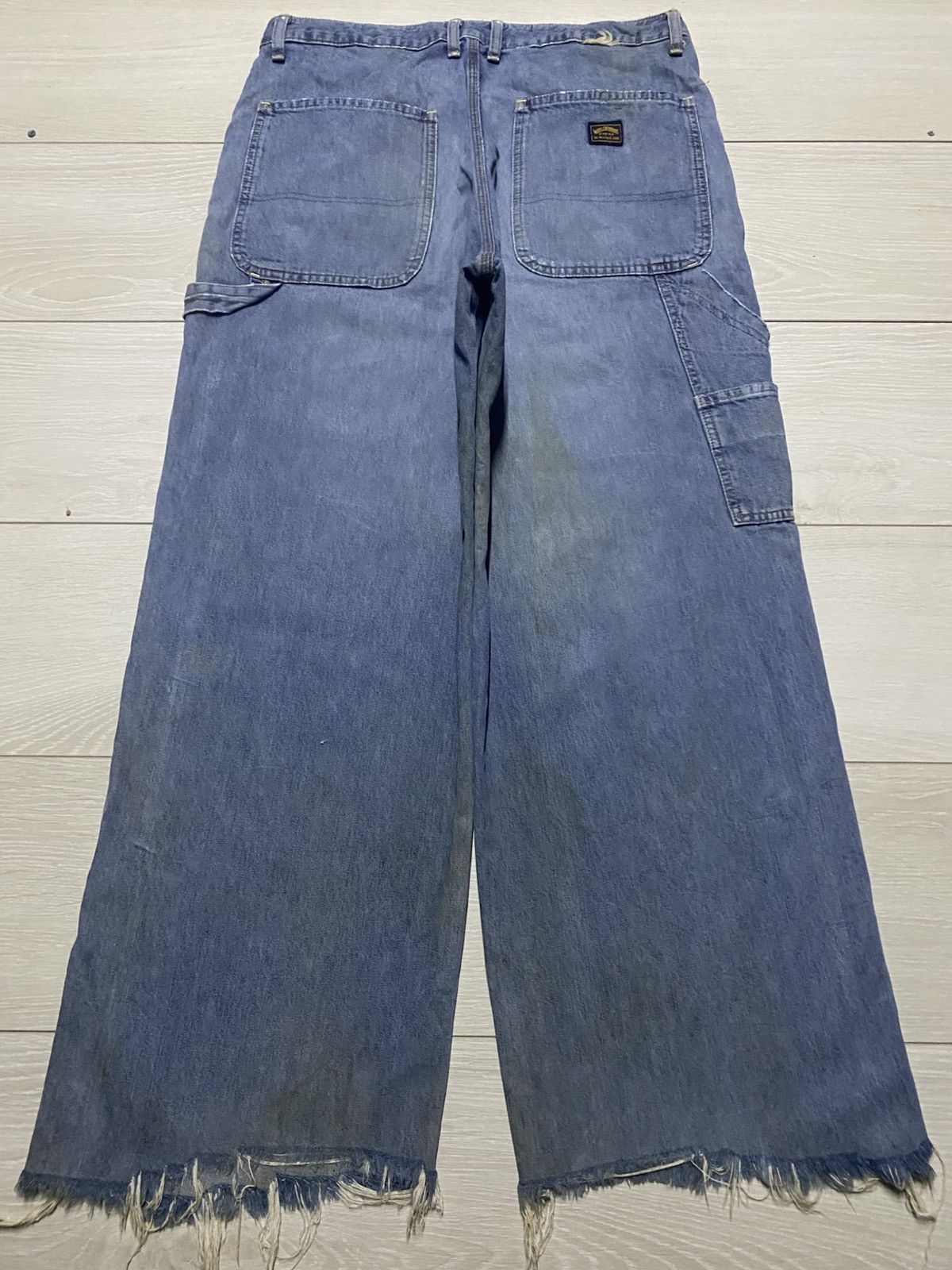 Global Work Vintage Global Worker Carpenter Grunge Frayer Baggy Pants Size US 32 / EU 48 - 2 Thumbnail