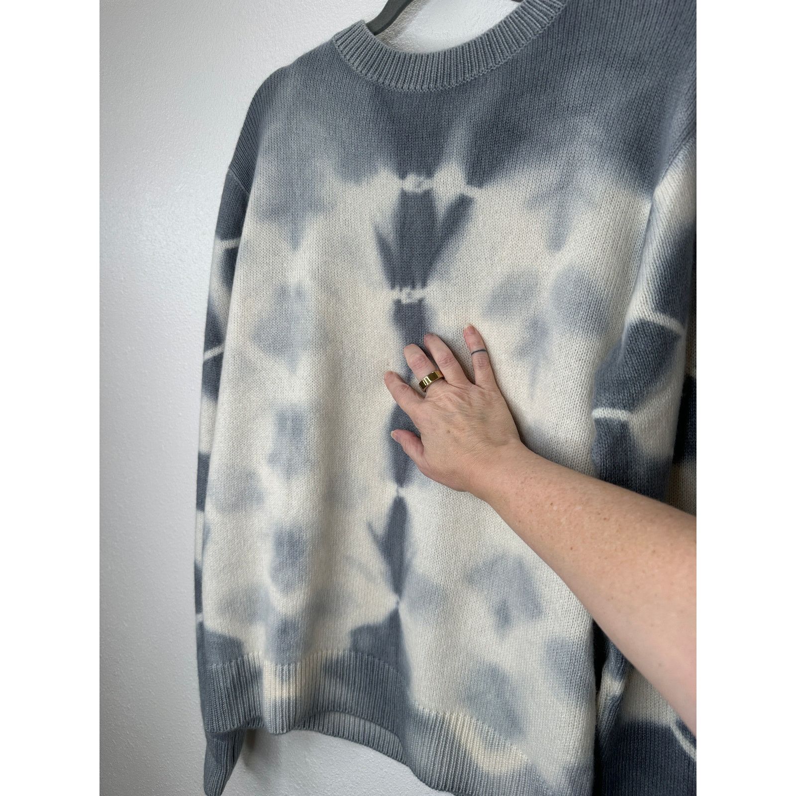 Other The Elder Statesmen Gray Cream Tie-Dyed Cashmere Sweater M Size US M / EU 48-50 / 2 - 4 Thumbnail