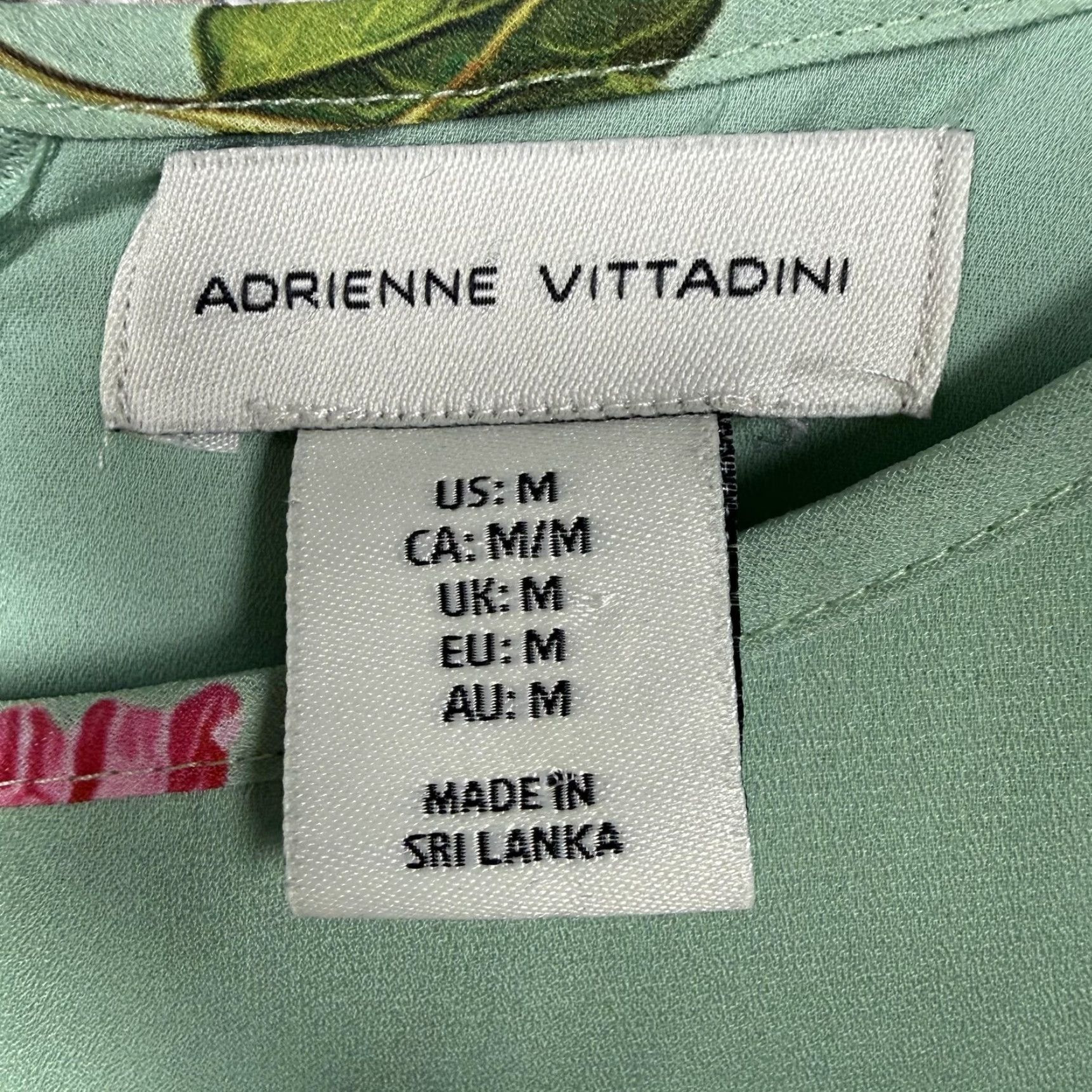 Vintage Adrienne Vittadini Blouse Womens M Mint Green Floral Sleeveless Cottagecore Boho Size M / US 6-8 / IT 42-44 - 4 Thumbnail