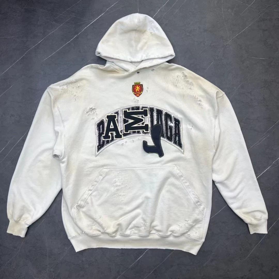 Balenciaga Balenciaga White Manchester United Mud Stained Damaged Old Hoodie Size US S / EU 44-46 / 1 - 1 Thumbnail