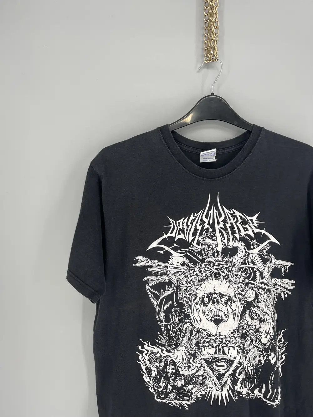 Band Tees × Vintage Vintage 90s devils rage Skulls Devil Dead Face Print Tee Size US L / EU 52-54 / 3 - 4 Thumbnail