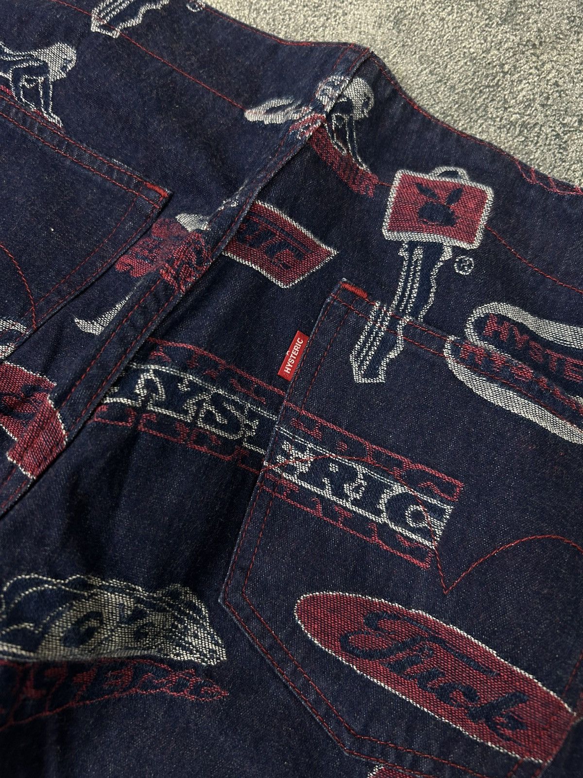 Hysteric Glamour Vintage Hysteric Glamour Full Print logo Denim Pants Size US 30 / EU 46 - 6 Thumbnail