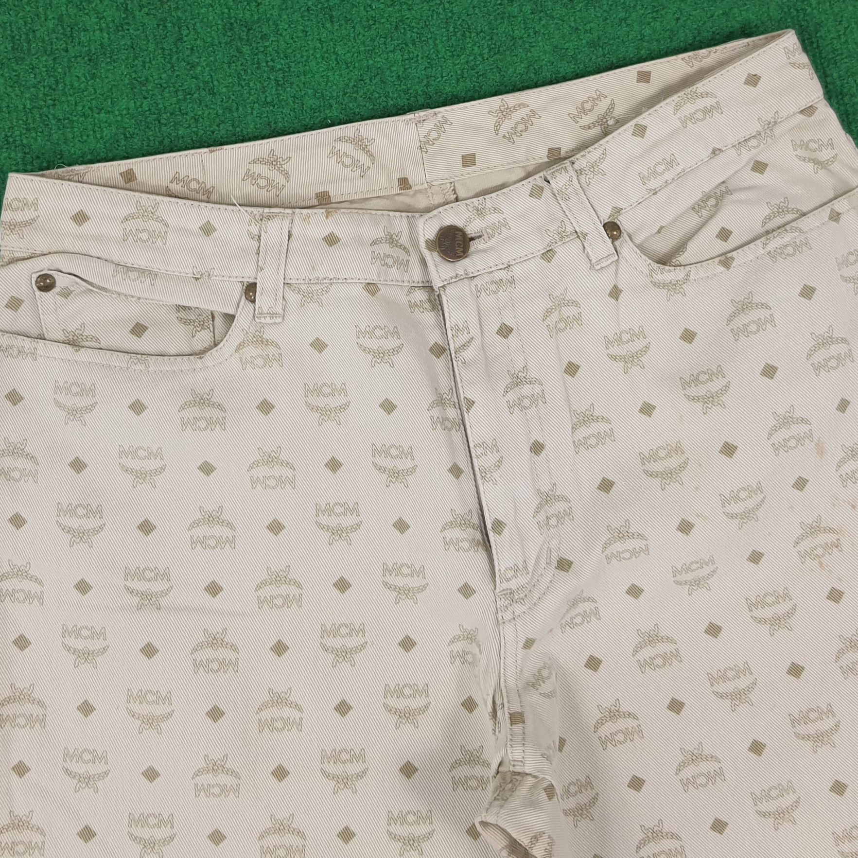 MCM × Vintage Vintage MCM Monogram Casual White Pants Size US 29 - 2 Thumbnail