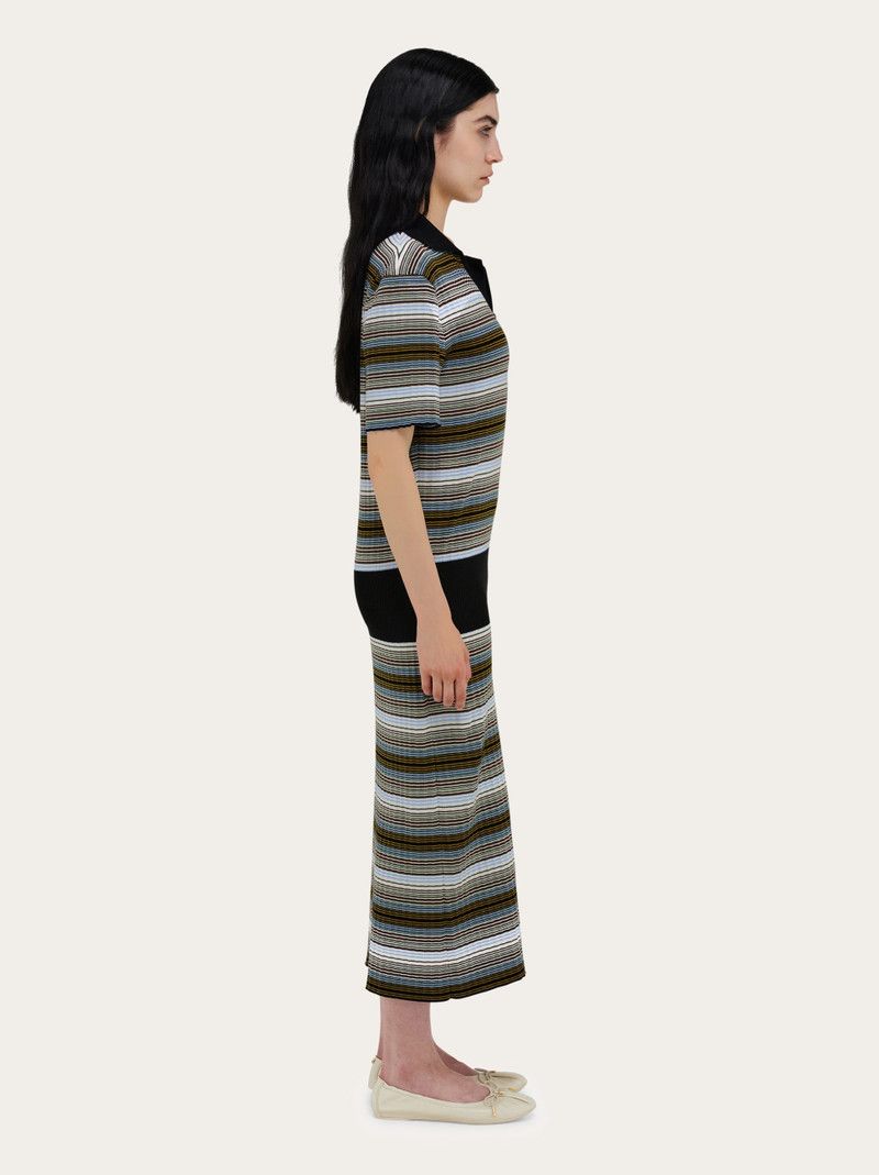 Salvatore Ferragamo o1s1rm0426 Knitted Striped Dress in Multicolor Size S / US 4 / IT 40 - 3 Thumbnail