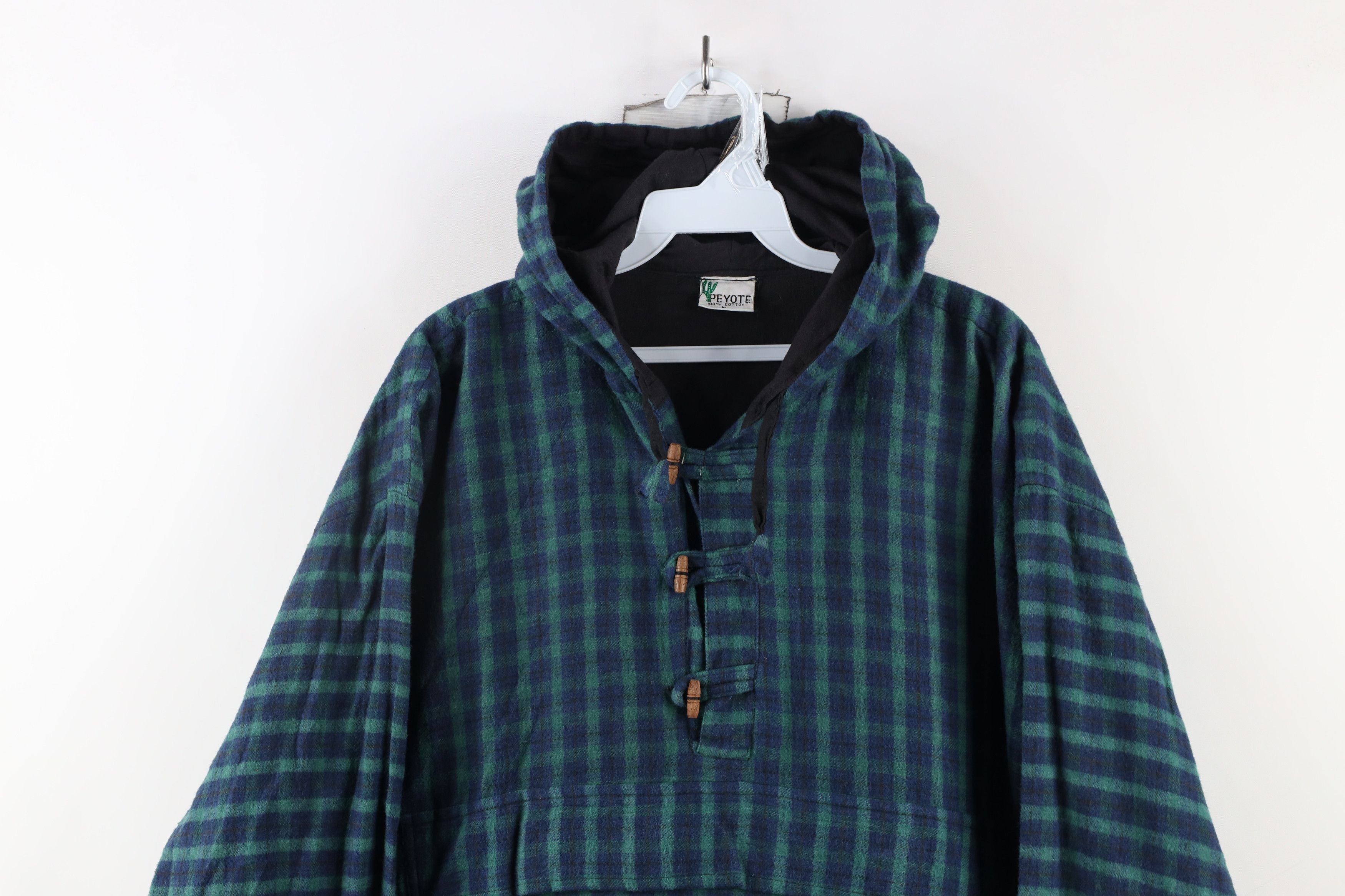 Vintage Vintage 90s Streetwear Flannel Hooded Anorak Jacket Plaid Size US L / EU 52-54 / 3 - 2 Thumbnail