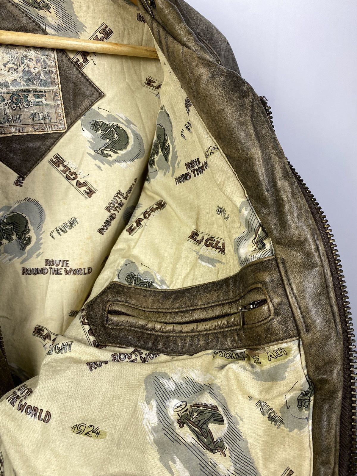 Vintage 🪖VINTAGE FRIEDRICH Aviator BROWN Leather Bomber Jacket Size US M / EU 48-50 / 2 - 14 Thumbnail