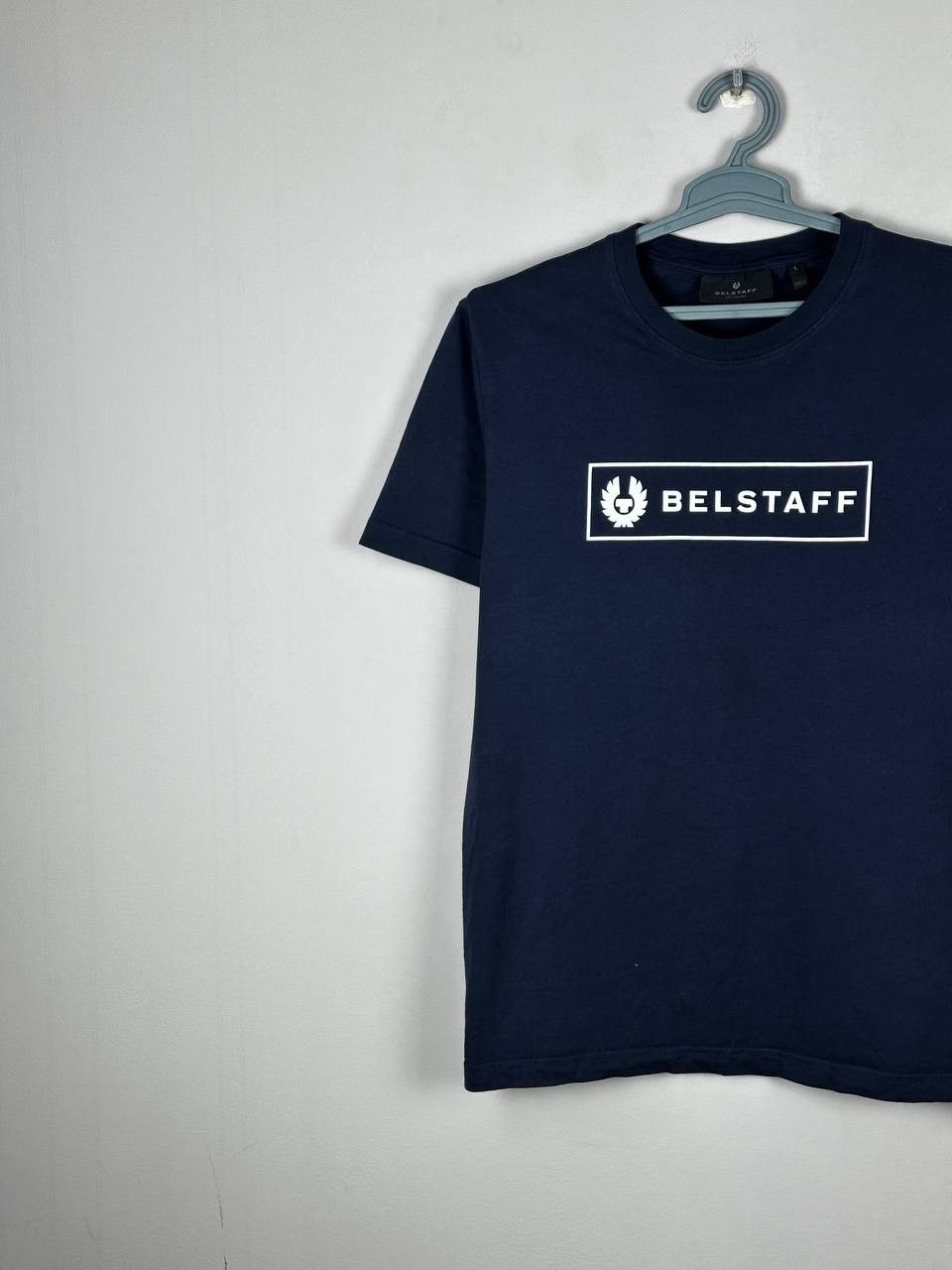 Belstaff Belstaff Navy Luxury Big Logo T Shirt Size US L / EU 52-54 / 3 - 2 Thumbnail