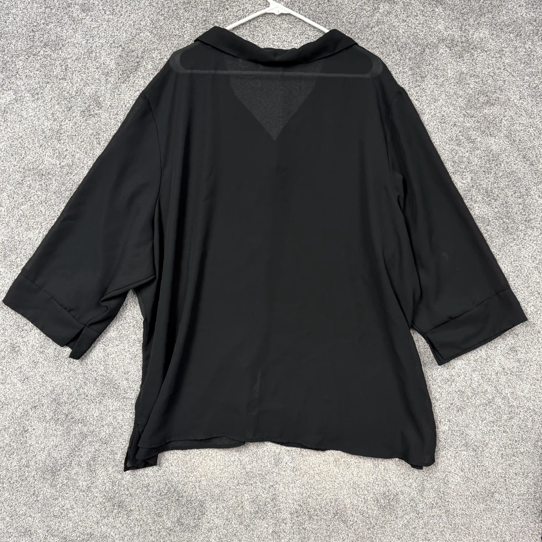 Vintage White Stag Blouse Tunic 30W/32W Plus Sheer Layering Goth Witchy Office Siren Size 4XL / US 24-26 - 7 Thumbnail