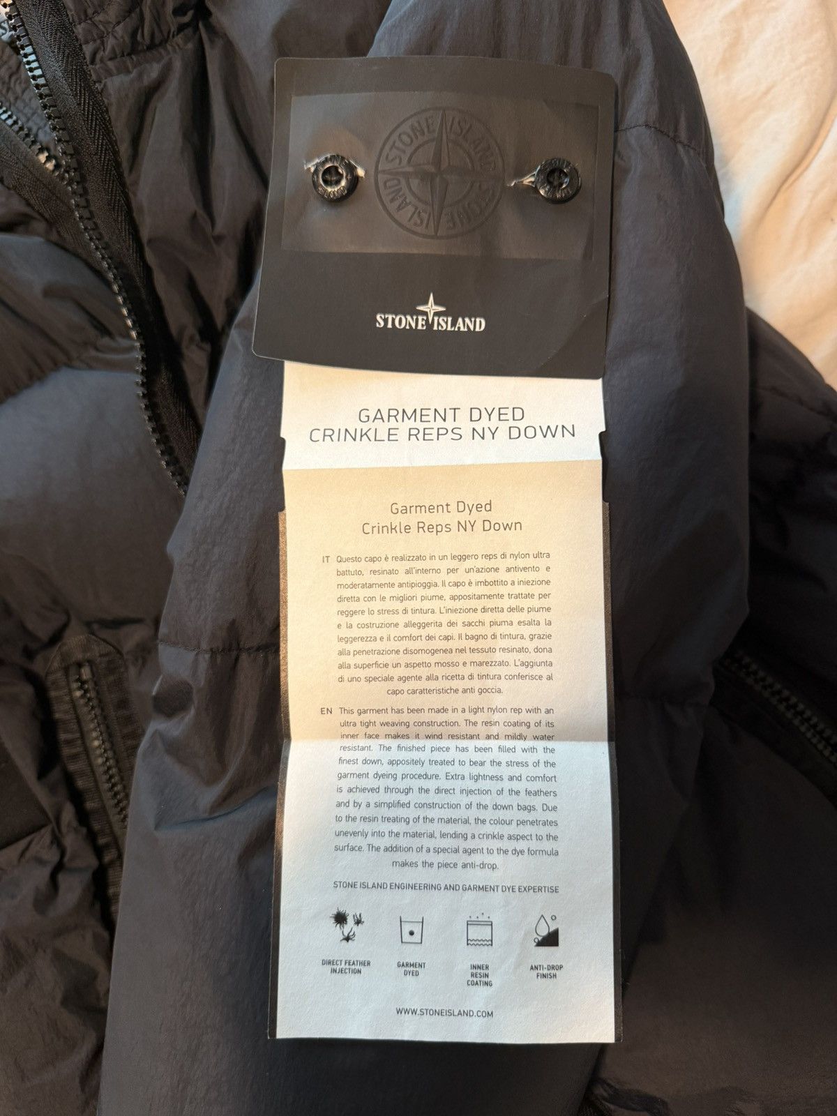 Stone Island Stone Island Crinkle Reps NY Down Jacket - Black (Size S) Size US S / EU 44-46 / 1 - 15 Thumbnail