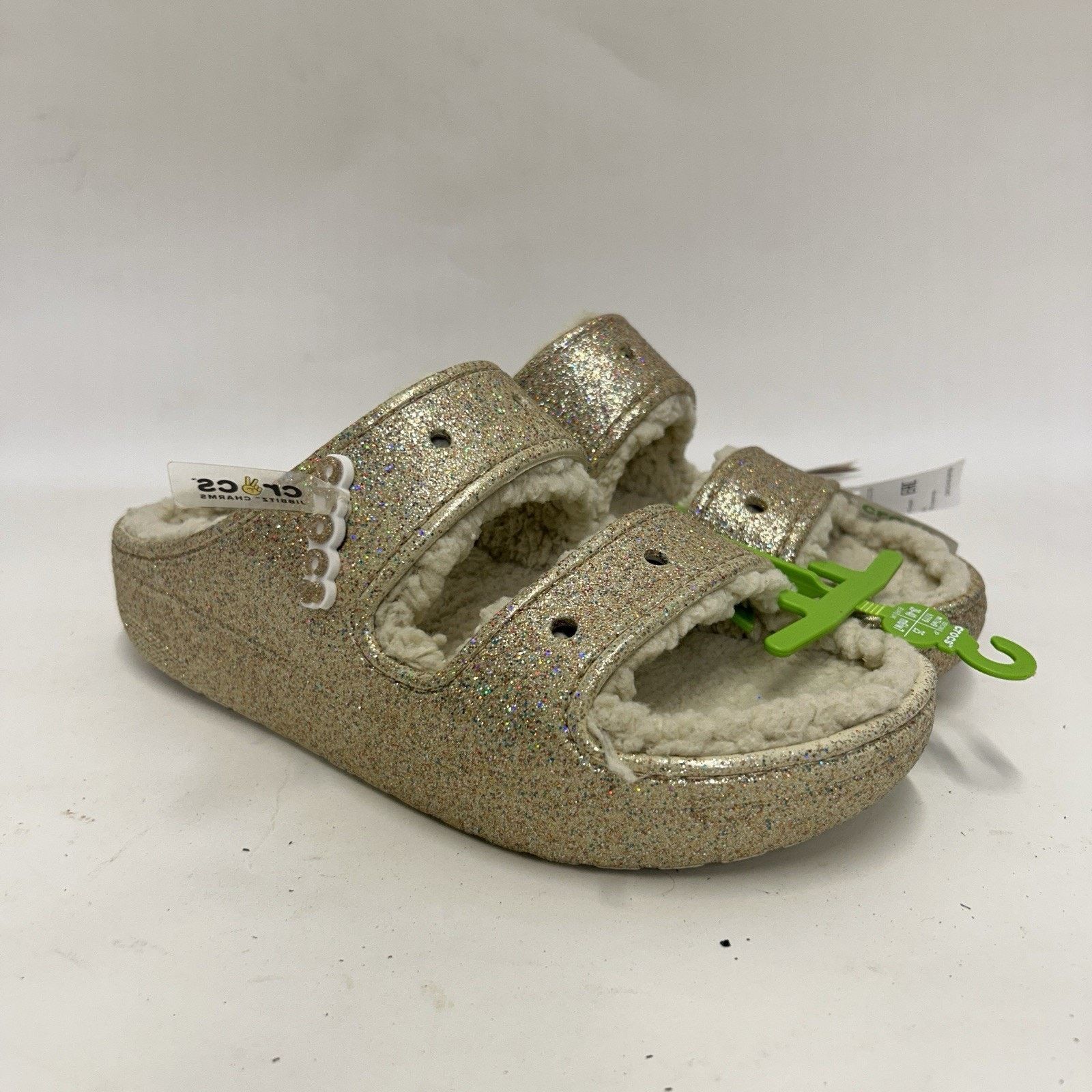 Crocs Crocs Classic Cozzzy Glitter Sandal Slide “Gold Beige” Size US 9 / IT 39 - 1 Thumbnail