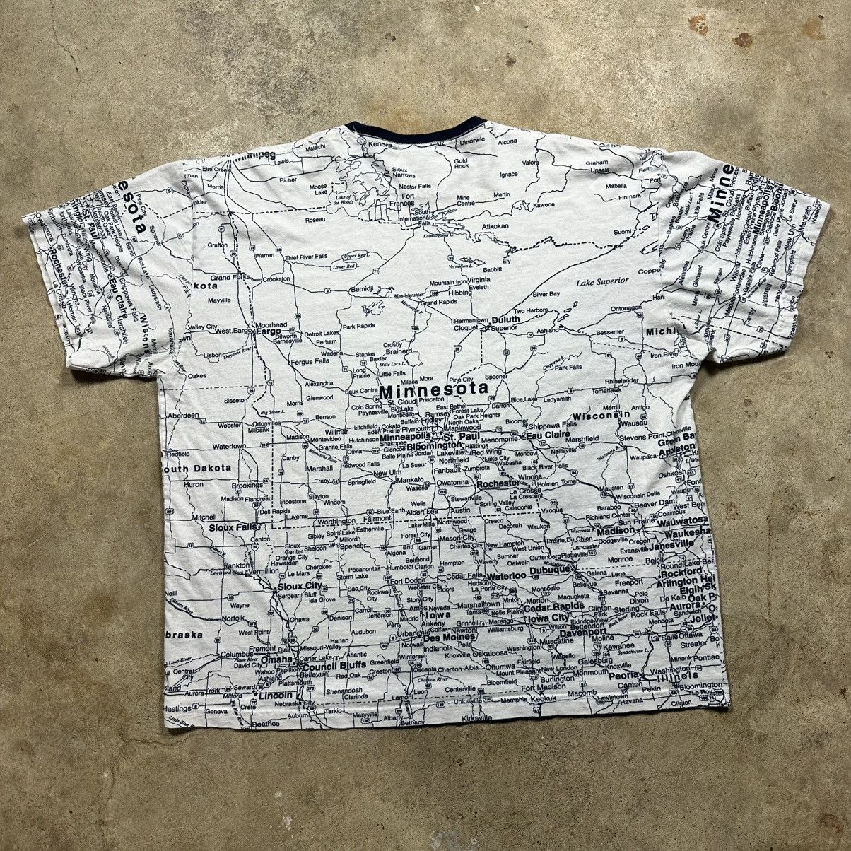 Vintage Vintage 90s AOP State of Minnesota Map Shirt Size XXL Size US XXL / EU 58 / 5 - 5 Thumbnail