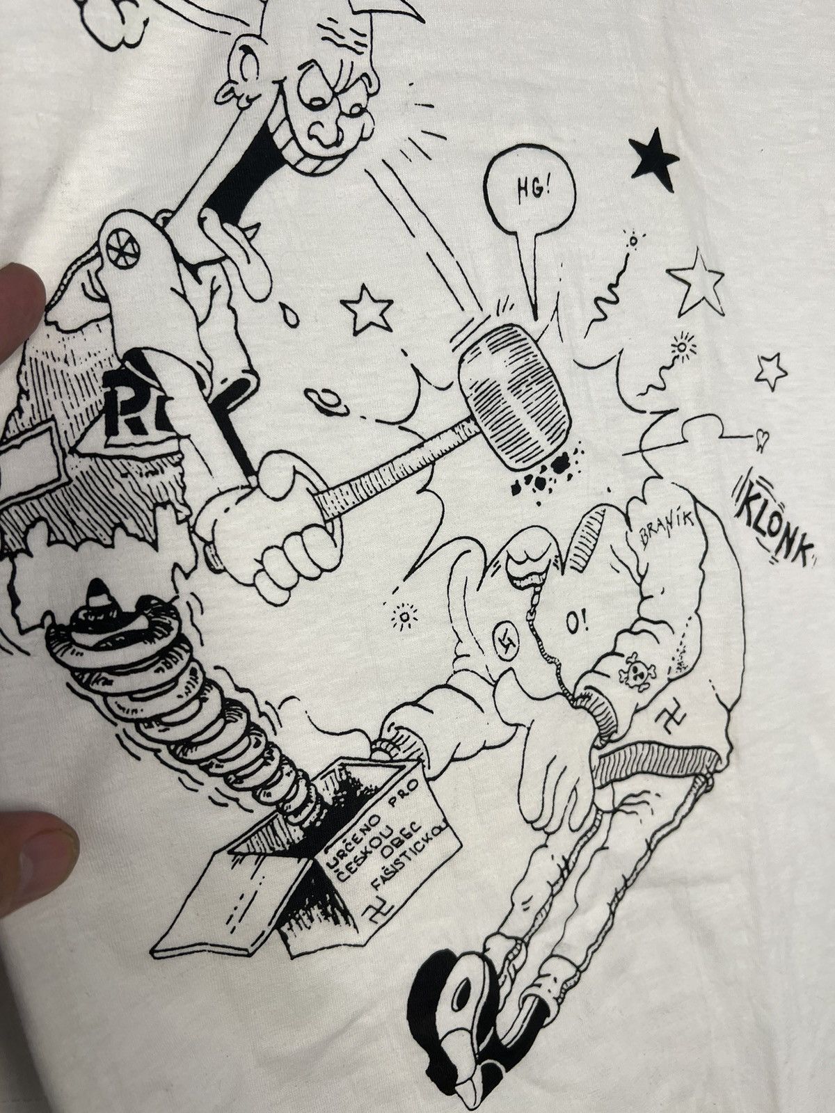 Band Tees × Vintage Vintage Fuck Off Nazi Punk Humor Tee Size US XL / EU 56 / 4 - 4 Thumbnail