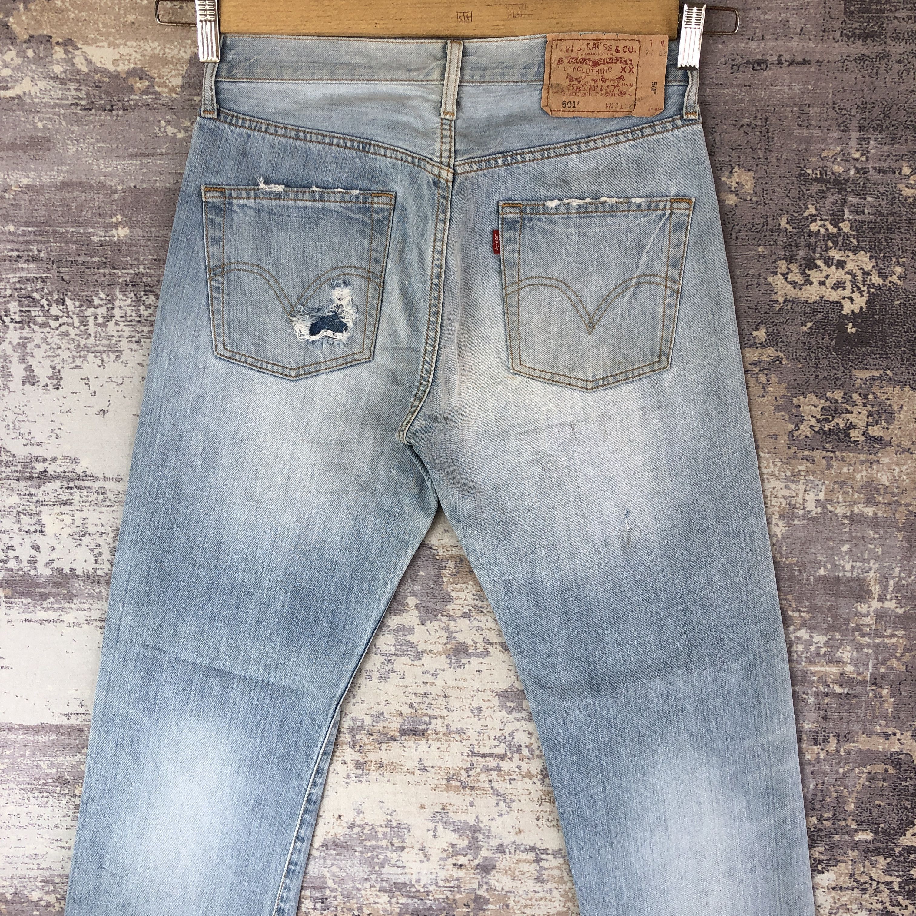 Levi's Vintage 90s Levis 501 Light Wash Distressed Levi's Denim Size US 28 / EU 44 - 4 Thumbnail