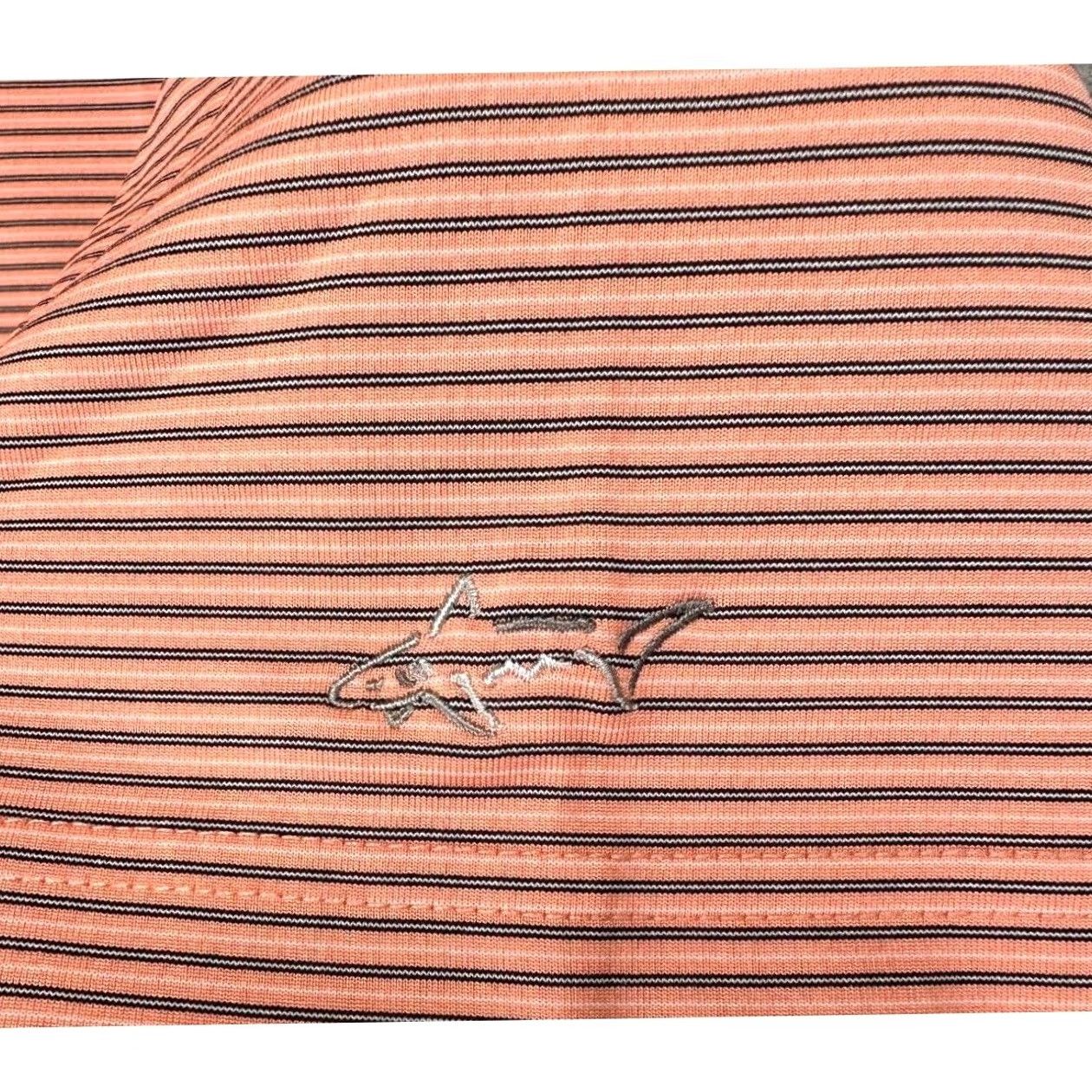 Vintage Greg Norman Golf Polo Shirt Mens XL Play Dry Peach Striped Shark Athletic Rugby Size US XL / EU 56 / 4 - 6 Thumbnail