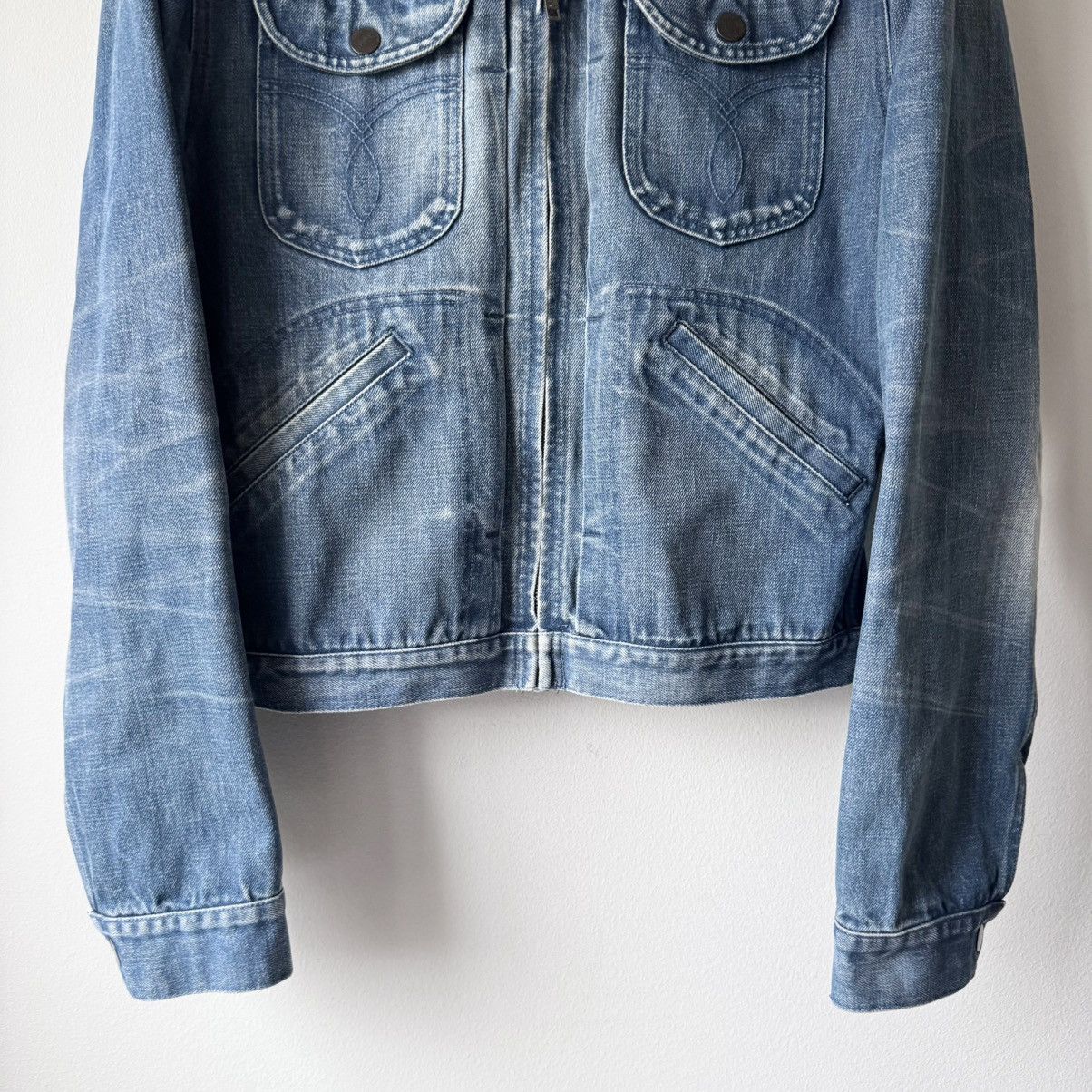 Gucci Gucci By Tom Ford SS2004 Cropped Denim Western Moto Jacket Size US M / EU 48-50 / 2 - 3 Thumbnail