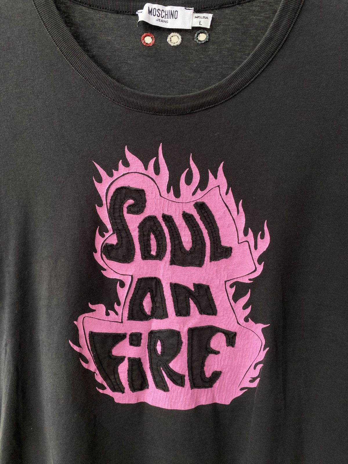 Moschino × Vintage Vintage Moschino Soul on Fire T-Shirt Size US L / EU 52-54 / 3 - 9 Thumbnail