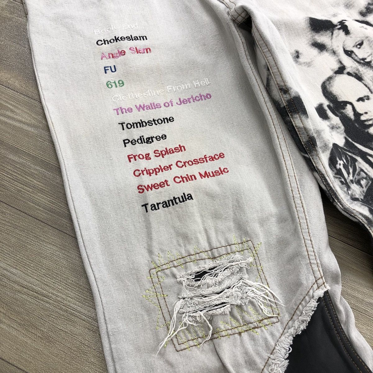 PPFM 2000s In The Attic WWE Players Rock N Roll Distressed Jeans Size US 32 / EU 48 - 4 Thumbnail