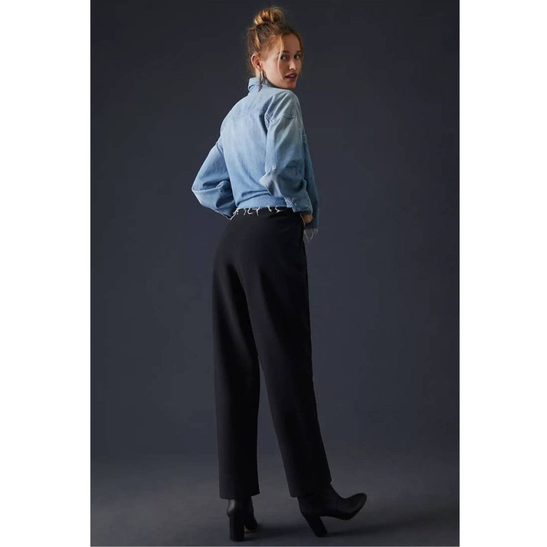 Anthropologie New Anthropologie Exquise Straight-Leg Trouser $180 XL Black Size 38" / US 16 / IT 52 - 5 Thumbnail