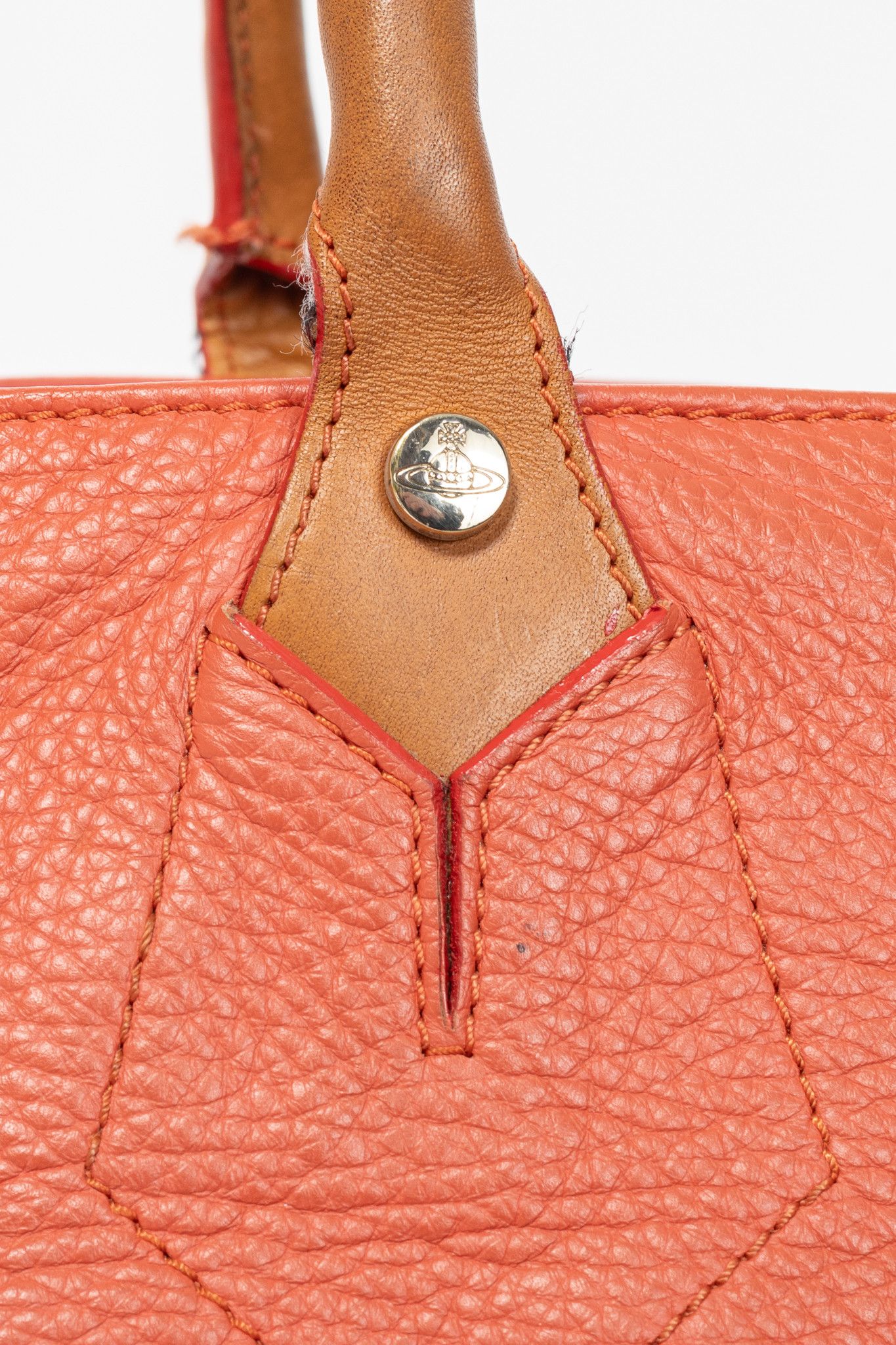 Vivienne Westwood Vivienne Westwood Cameo Orange Embossed-Logo Leather Tote Size ONE SIZE - 7 Thumbnail