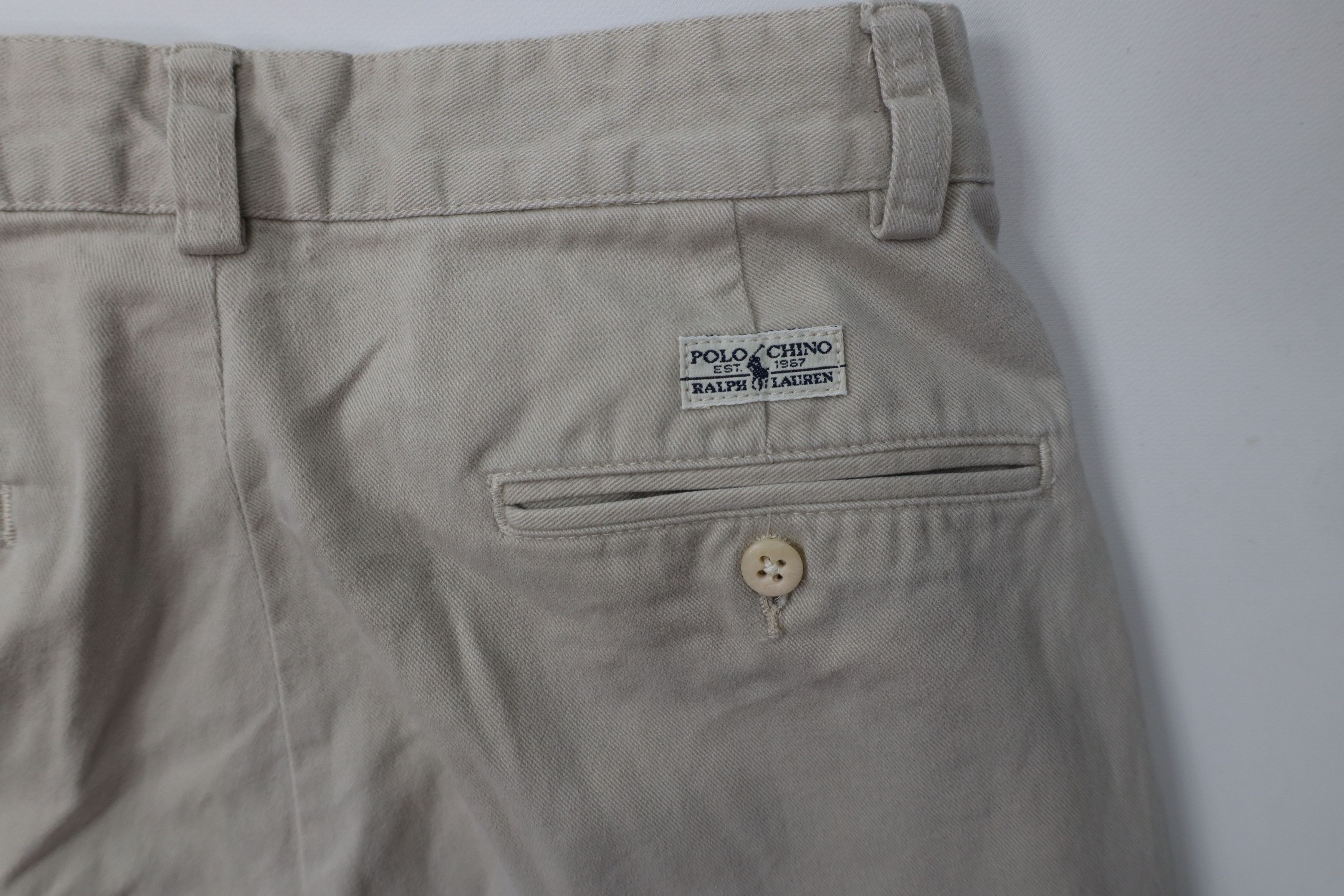 Ralph Lauren Vintage 90s Ralph Lauren Pleated Cuffed Chino Pants Cotton Size US 29 - 12 Thumbnail