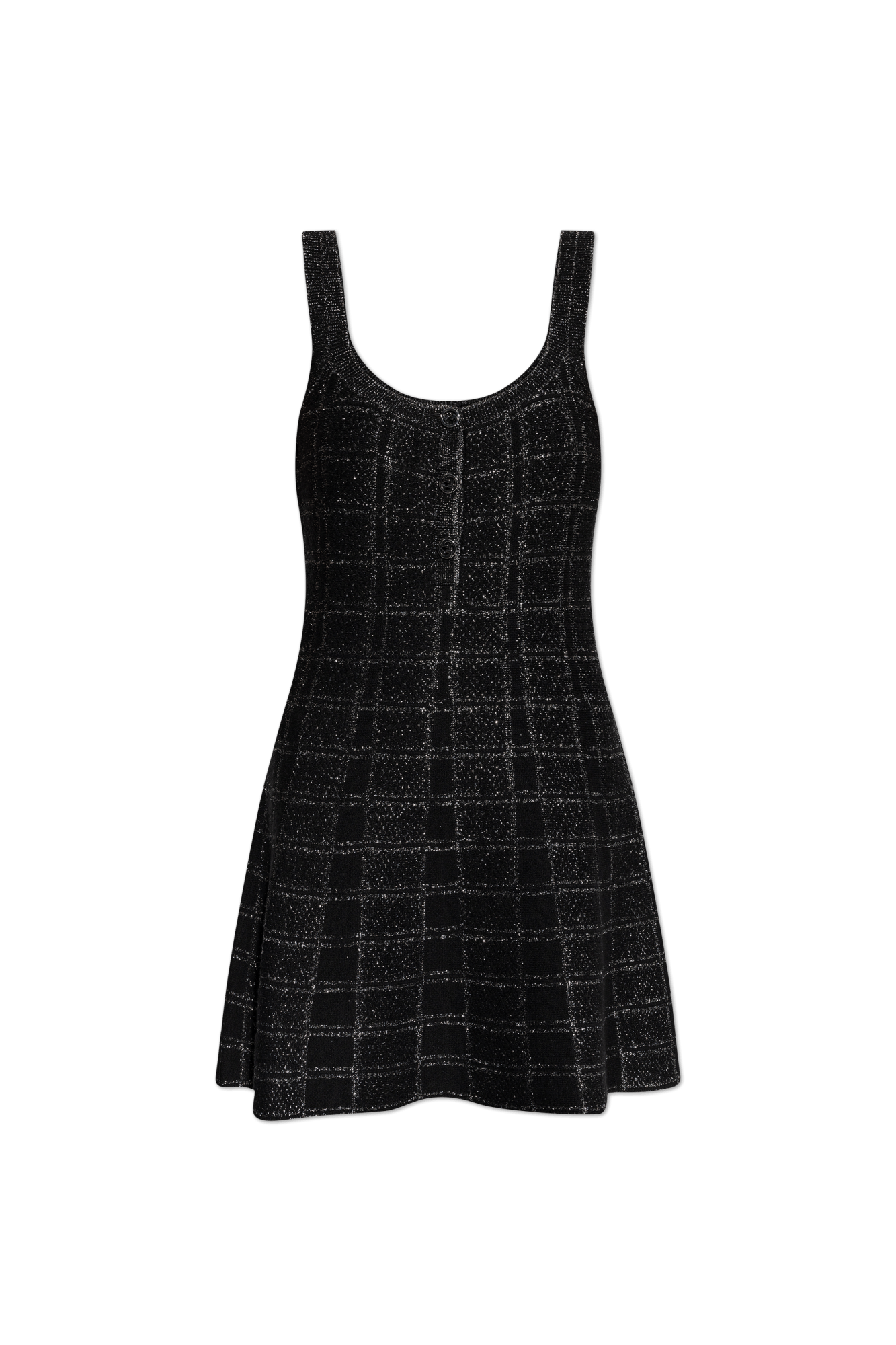 Gucci o1la5ras0526 Wool And Lame Check Jacquard Dress in Black Size L / US 10 / IT 46 - 1 Thumbnail