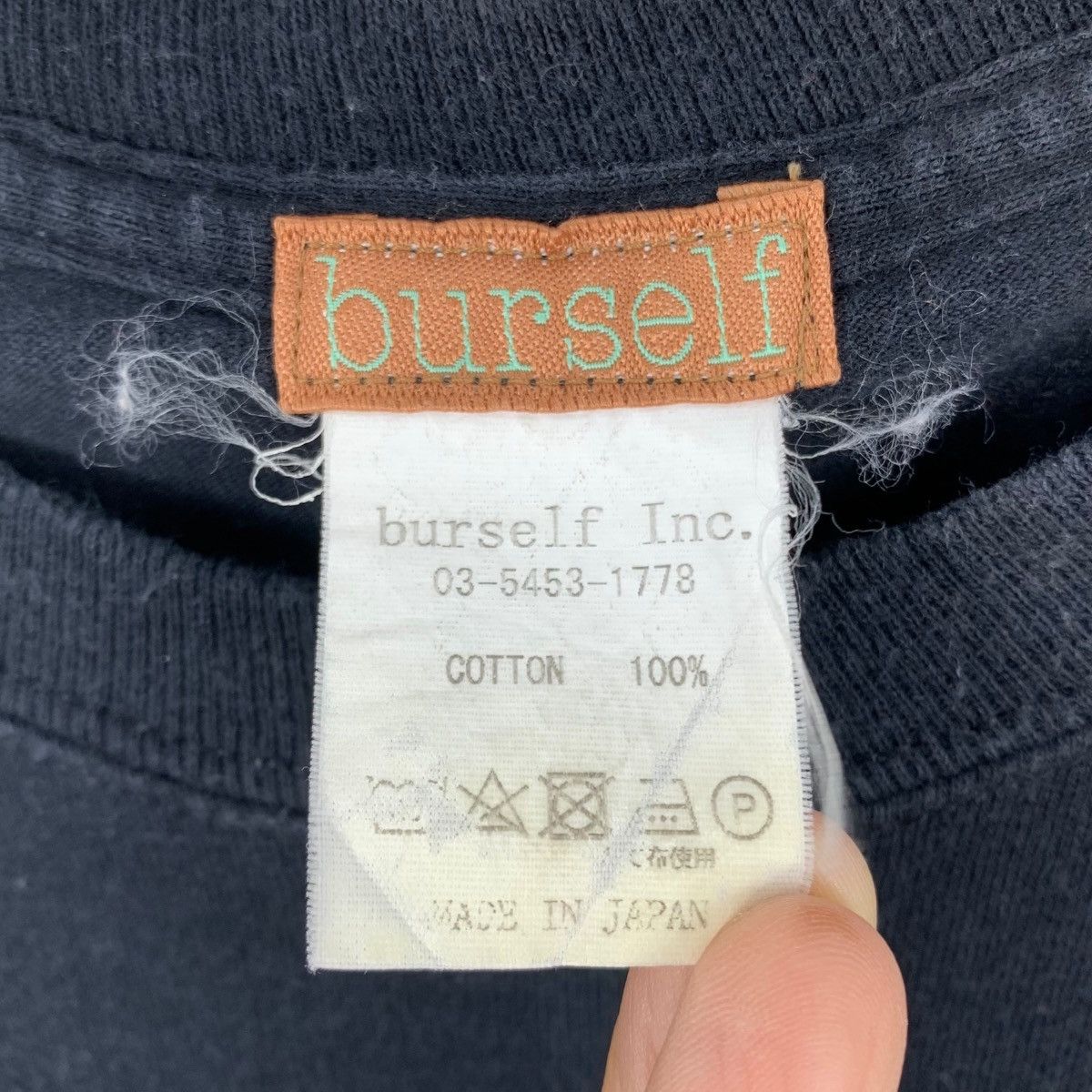 Vintage Vintage BURSELF Japanese Brand Big Cuff Plain Black Tshirt Size US S / EU 44-46 / 1 - 4 Thumbnail
